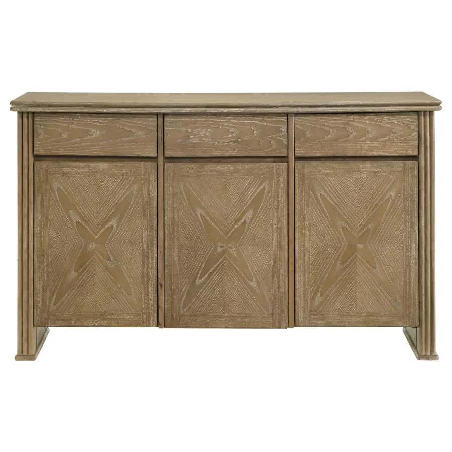 Adina Distressed Light Brown 8-Piece Extension Dining Set with Sideboard - Image 10