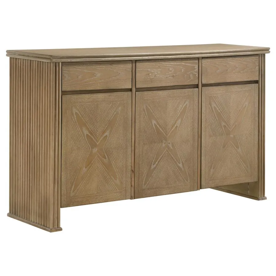 Adina Distressed Light Brown 8-Piece Extension Dining Set with Sideboard - Image 9