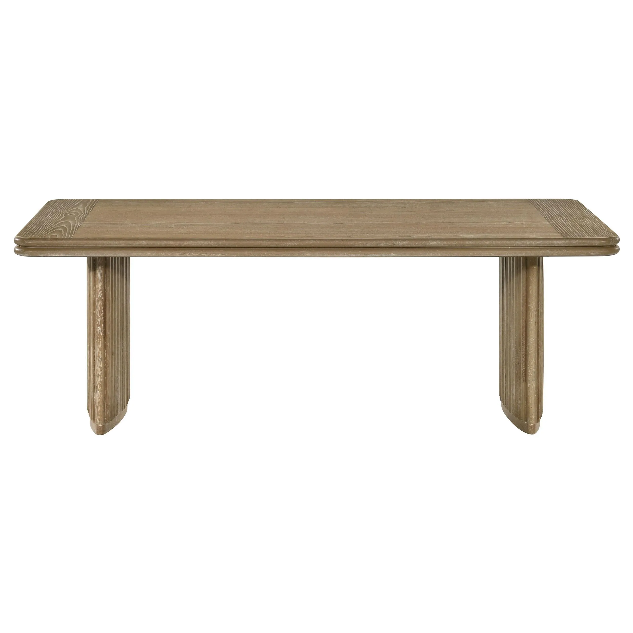 Adina Distressed Light Brown Rectangular Wood Coffee Table - Image 2