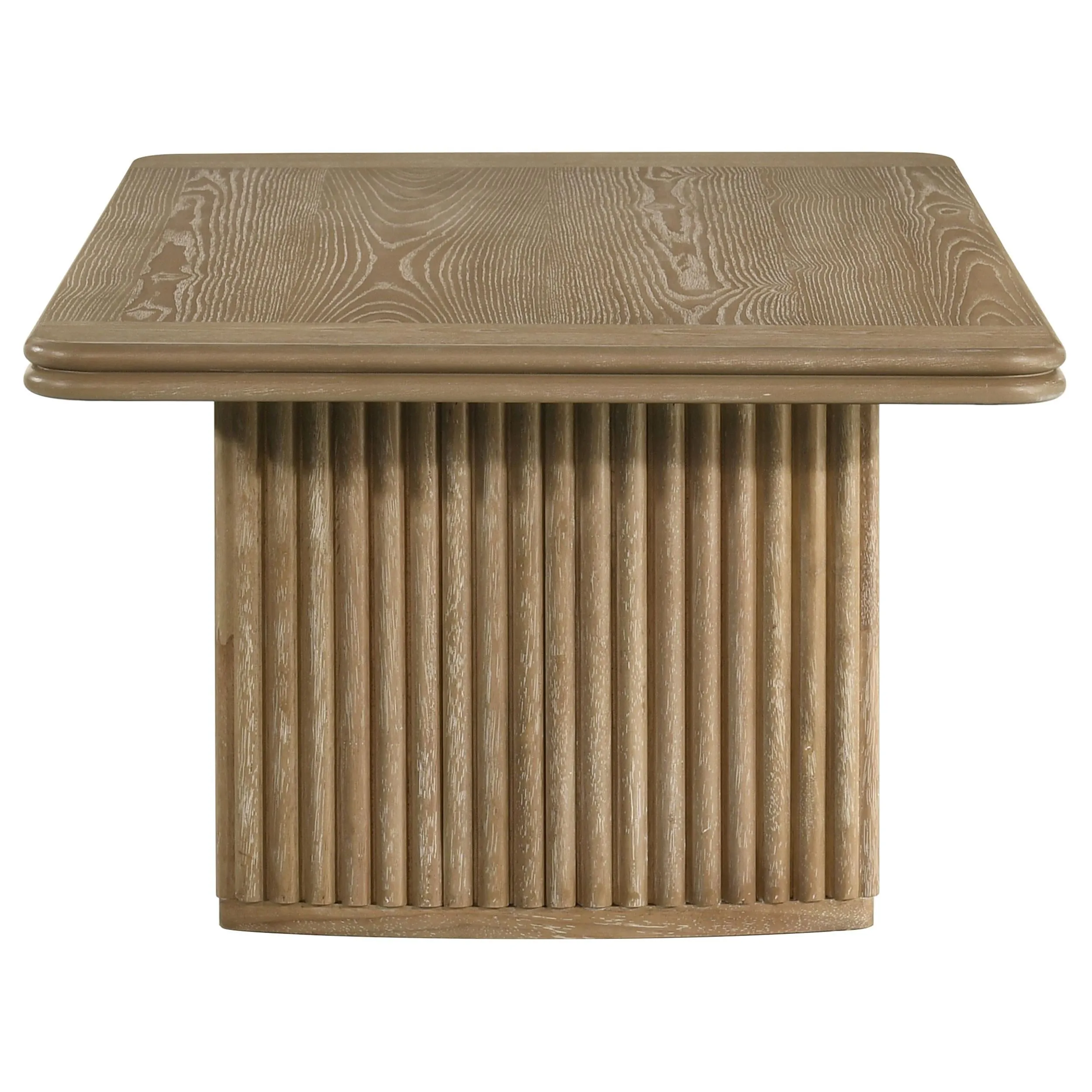 Adina Distressed Light Brown Rectangular Wood Coffee Table - Image 4