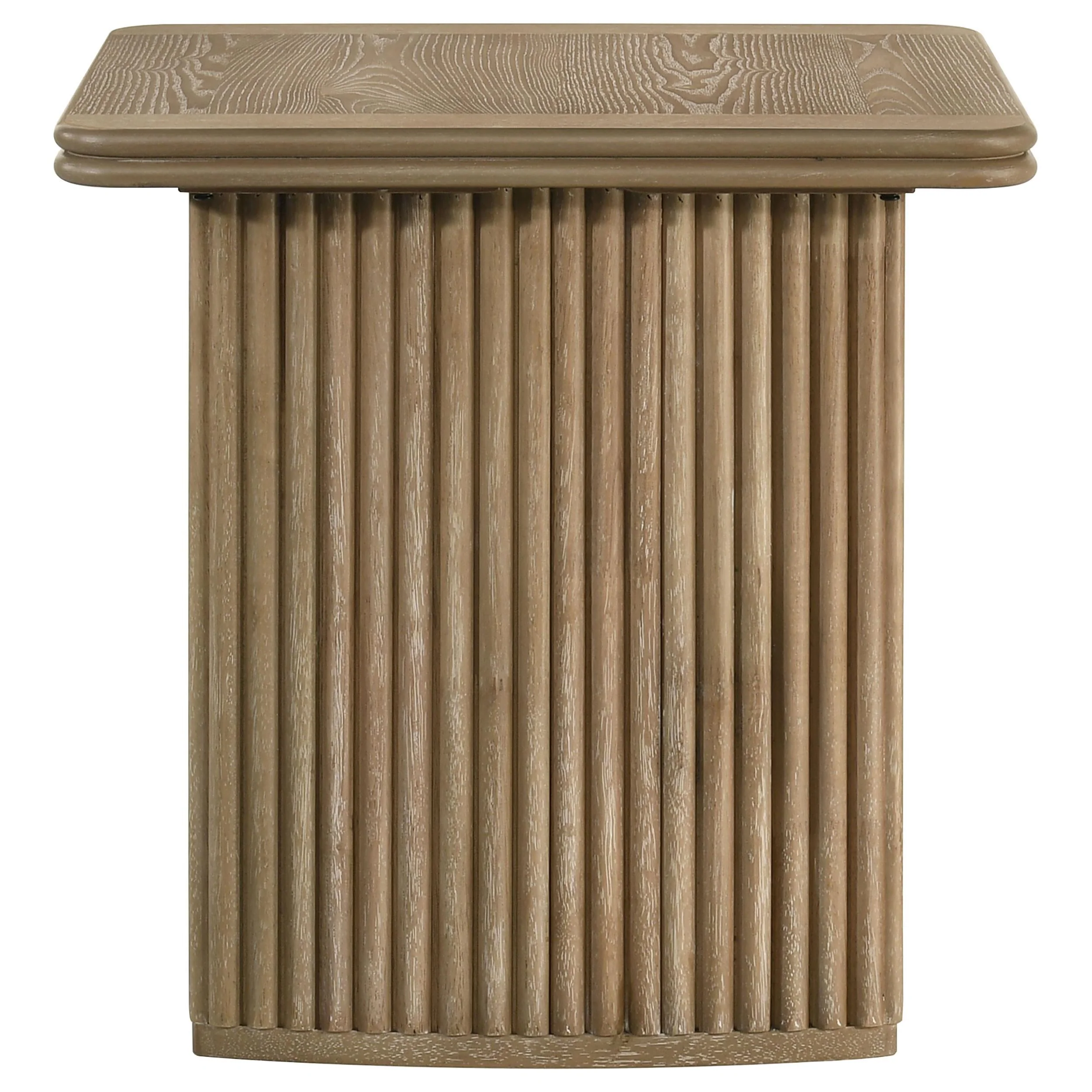 Adina Distressed Light Brown Square Wood Side End Table - Image 4