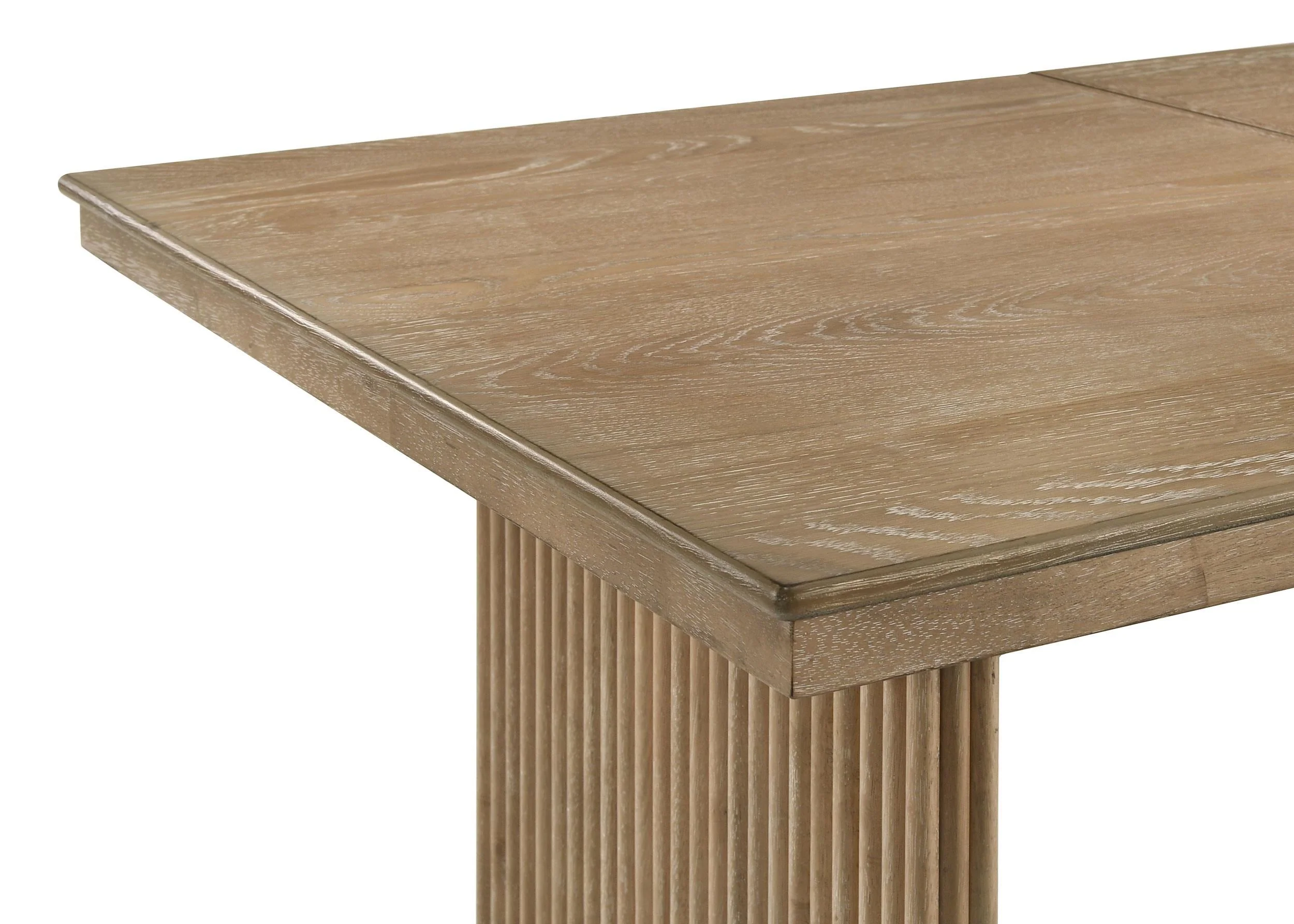 Adina Distressed Light Brown Wood Extendable Dining Table - Image 10