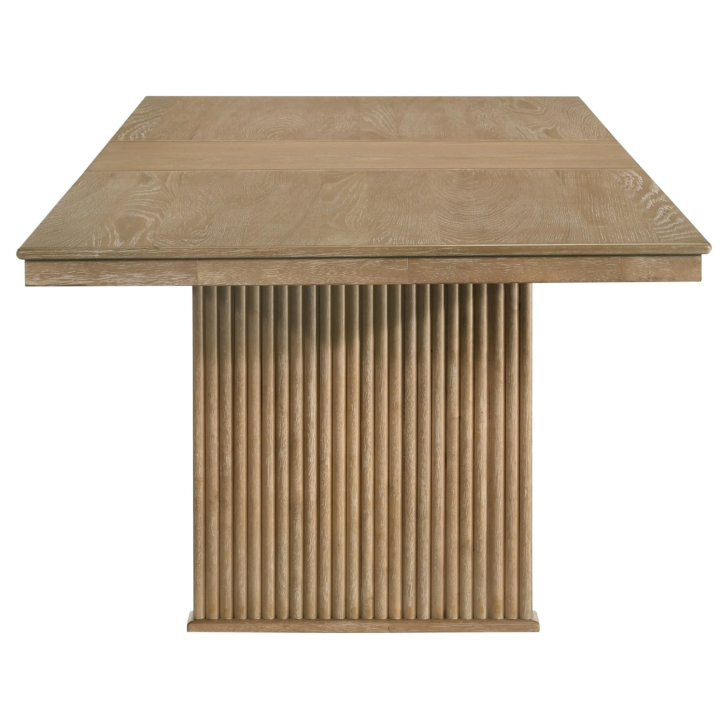 Adina Distressed Light Brown Wood Extendable Dining Table - Image 6