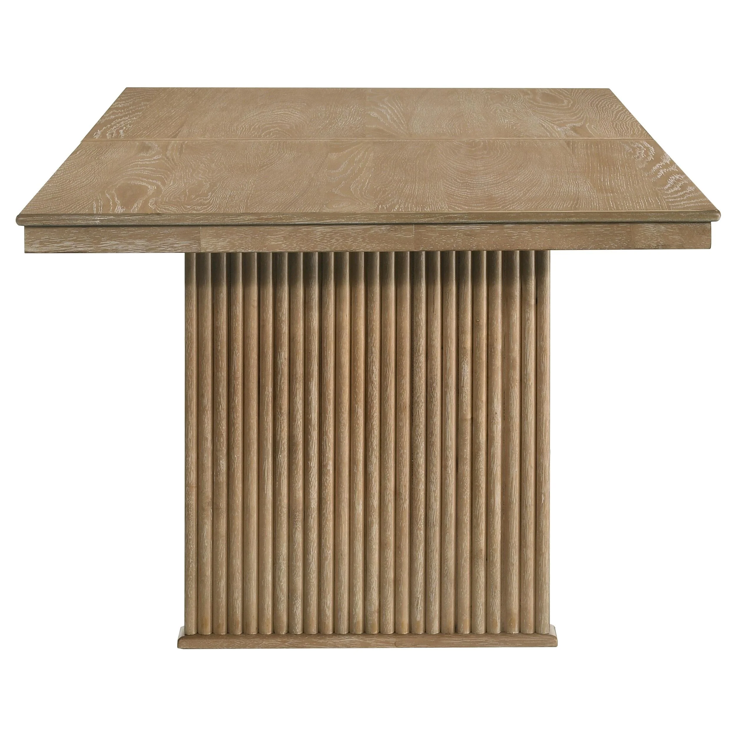 Adina Distressed Light Brown Wood Extendable Dining Table - Image 7