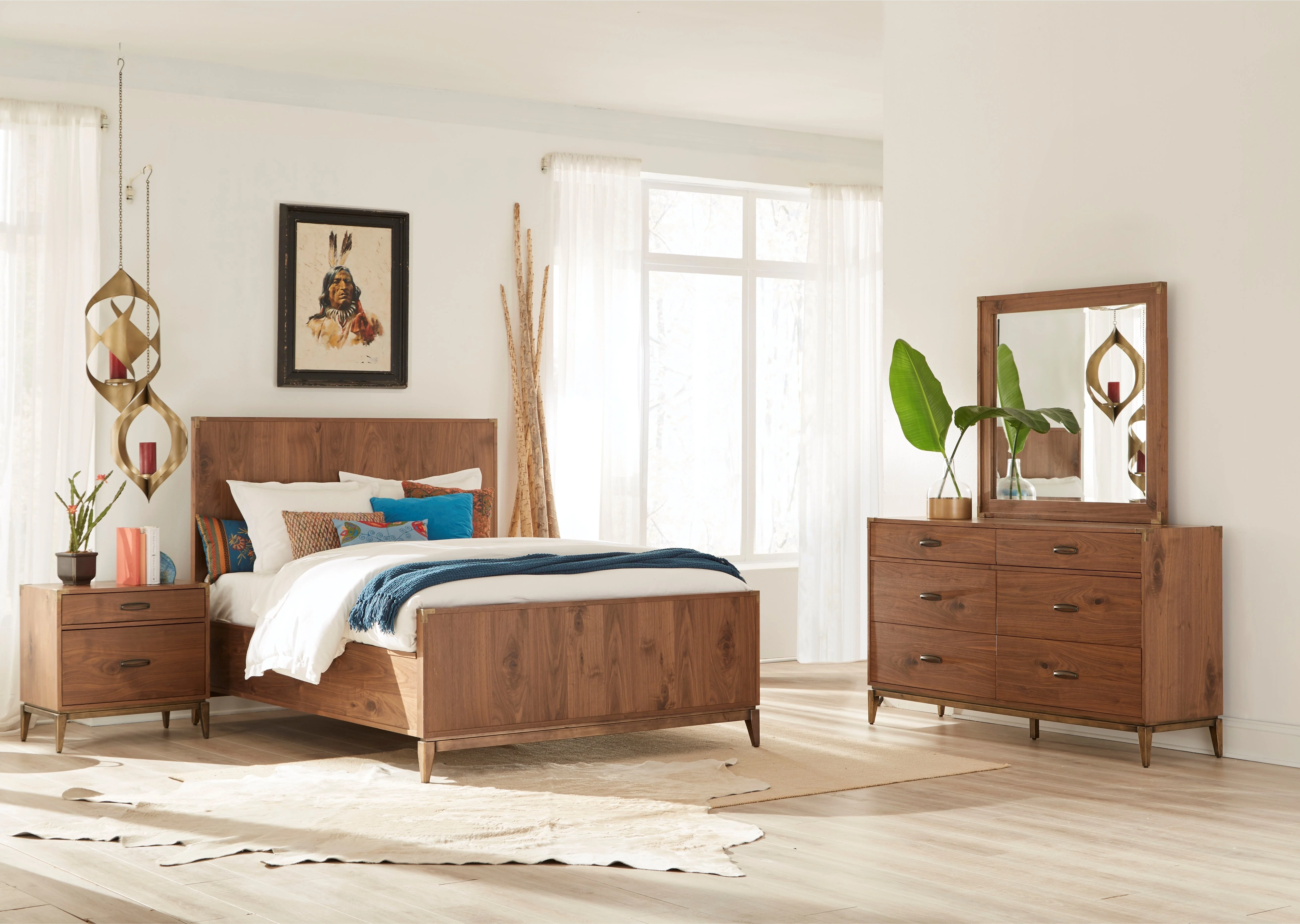 Adler Beveled Glass Mirror in Natural Walnut - Image 3
