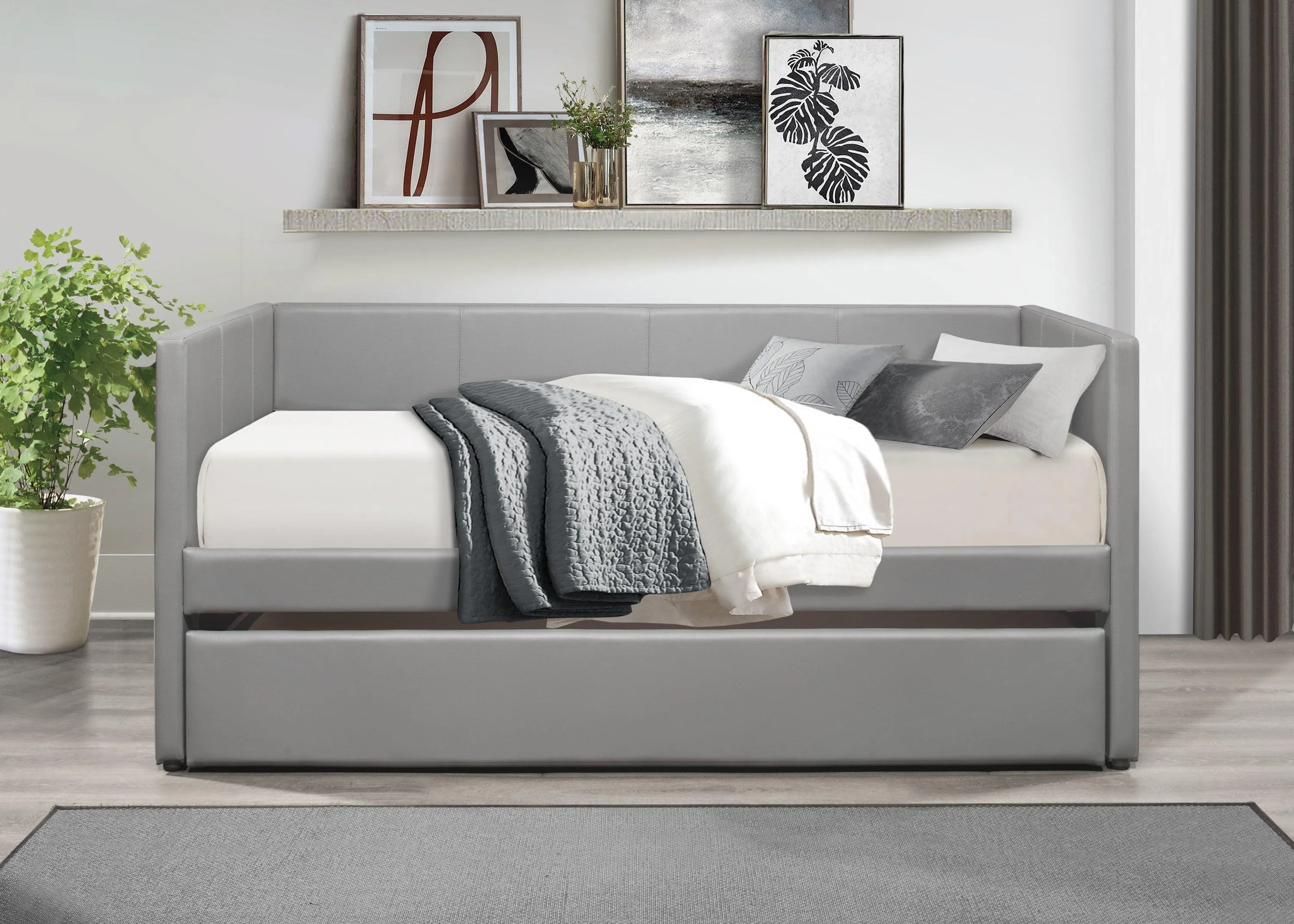 Adra Gray Twin Daybed with Trundle - Image 2