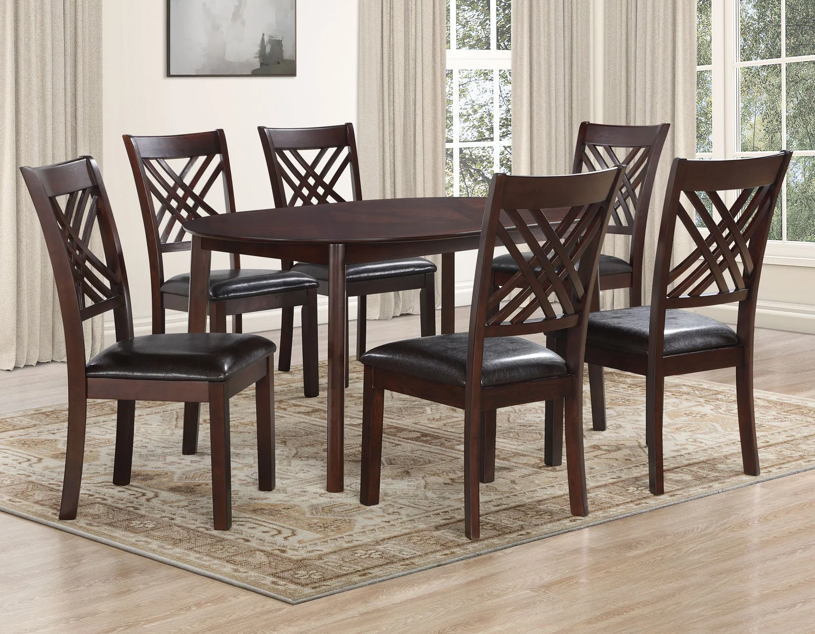 Adrian Espresso 60″ Oval Dining Table - Image 2