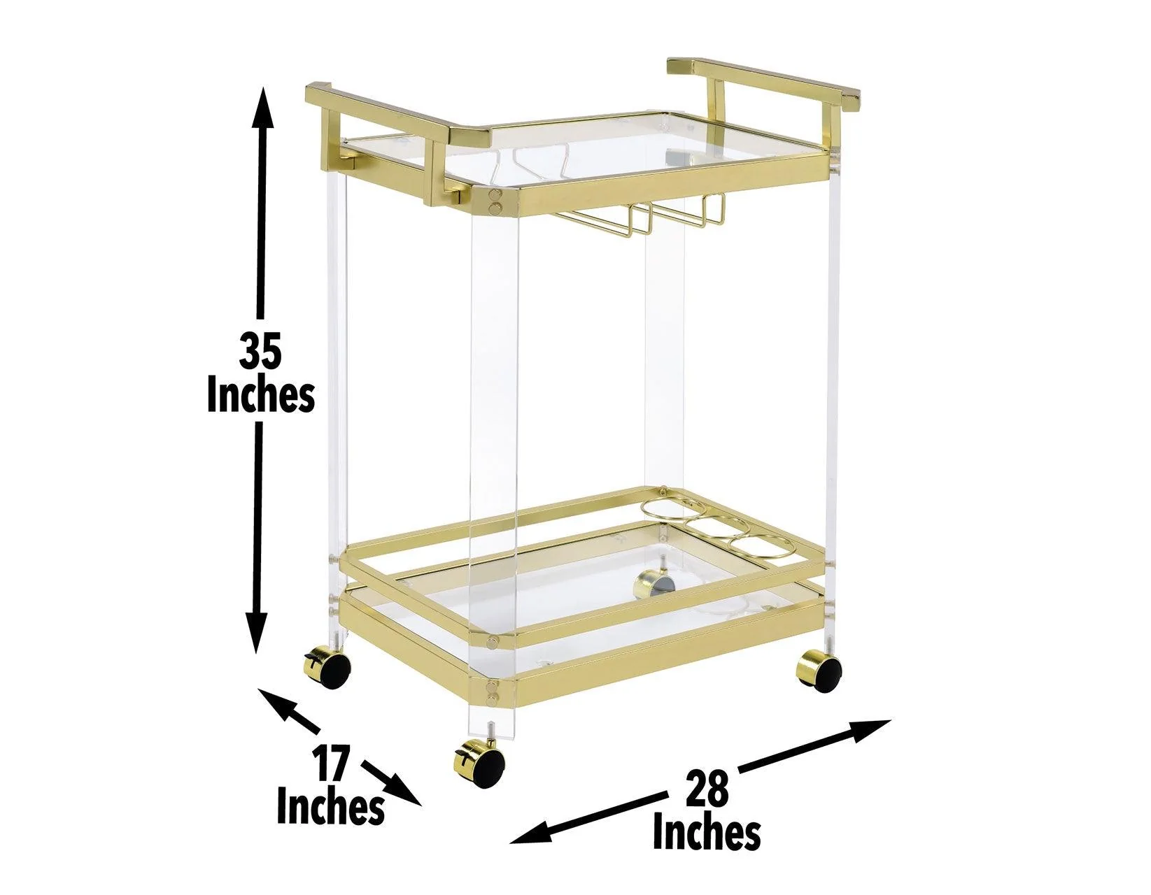 Aerin Server Cart, Gold - Image 6