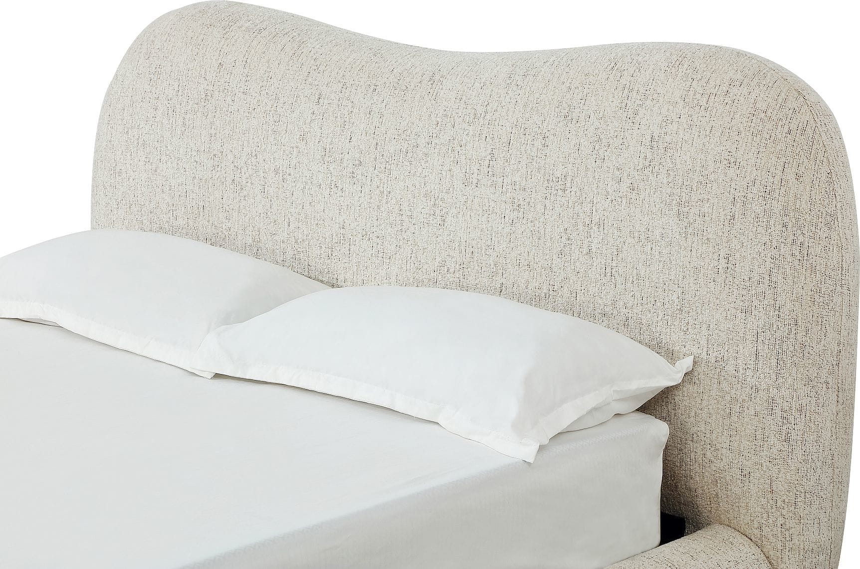 Afra Chinchilla California King Chenille Upholstered Wood Leg Platform Bed - Image 6