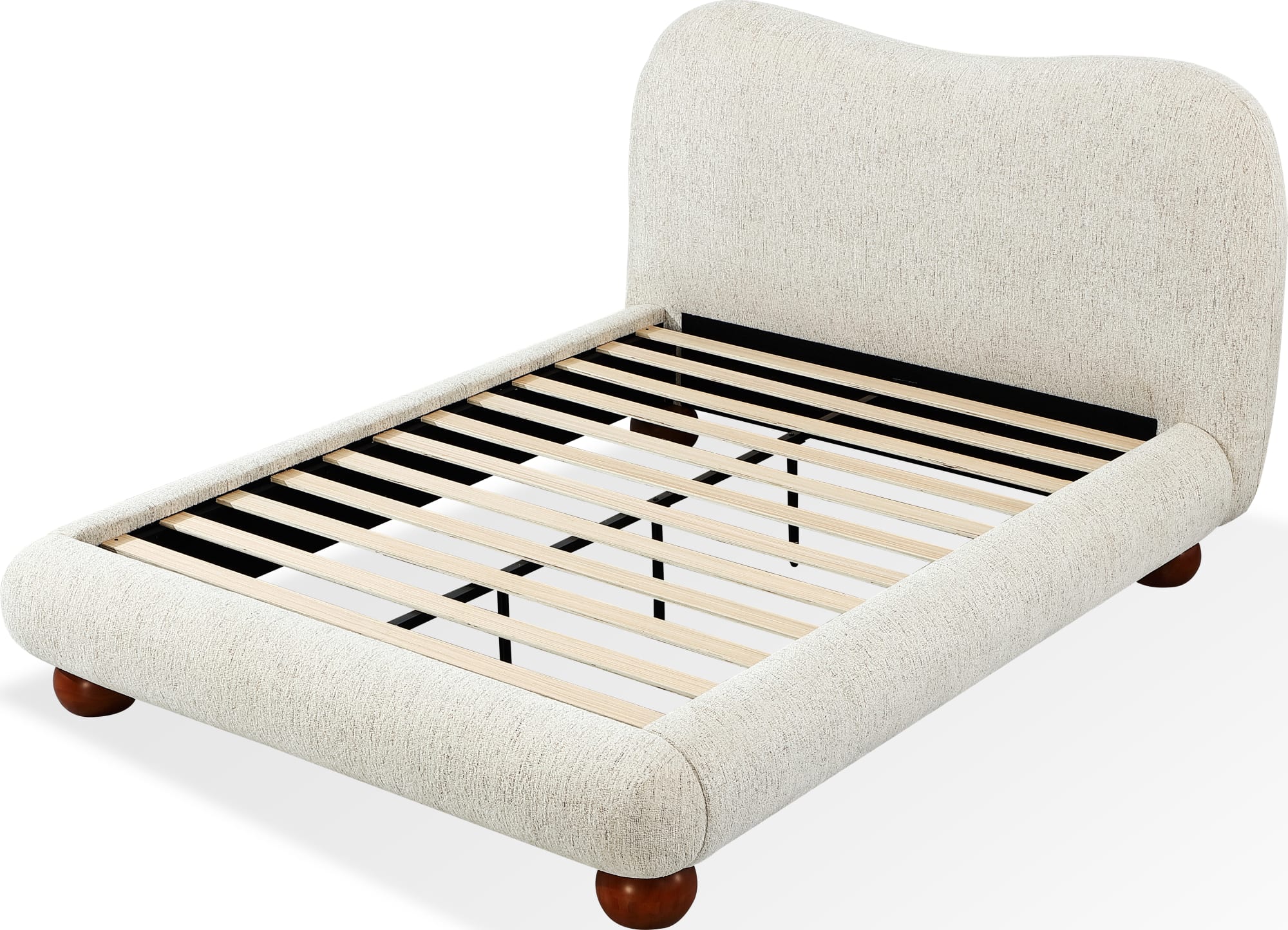 Afra Chinchilla California King Chenille Upholstered Wood Leg Platform Bed - Image 7