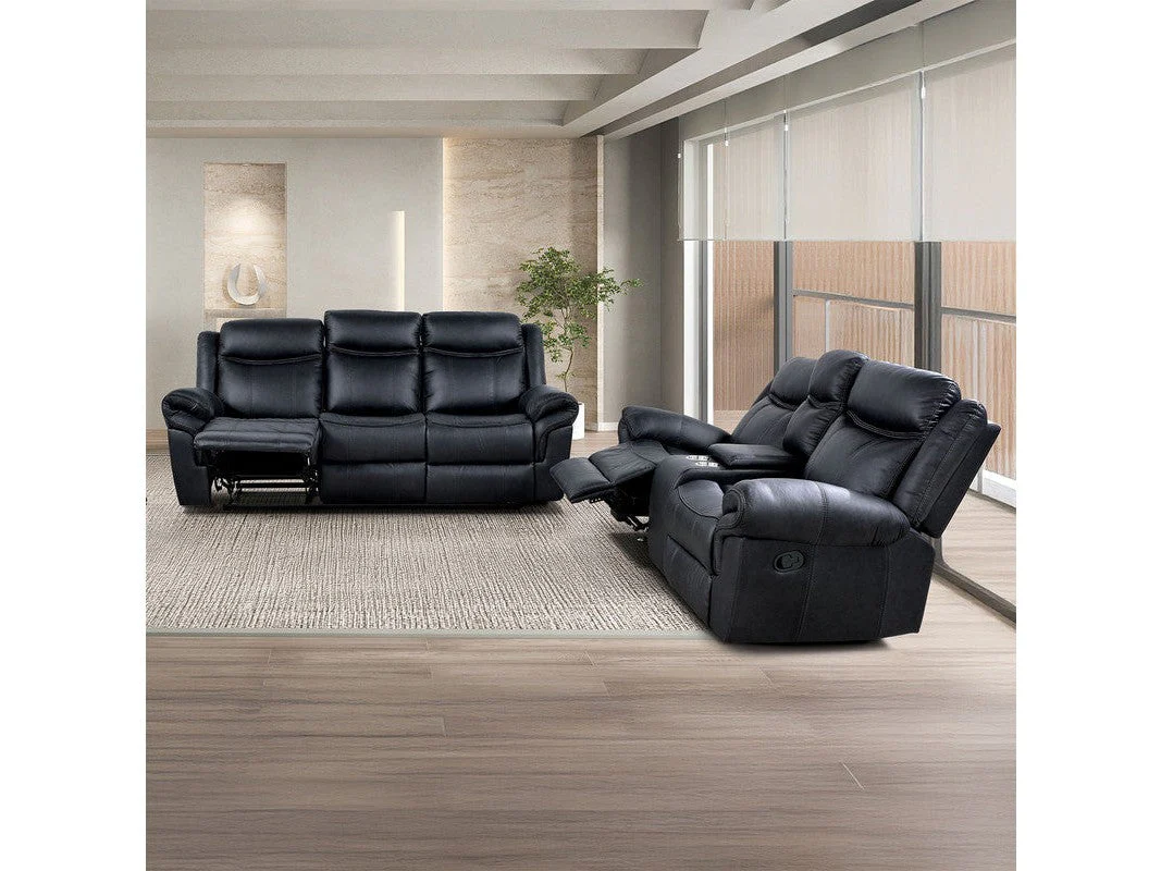 Agata Black Sofa & Loveseat