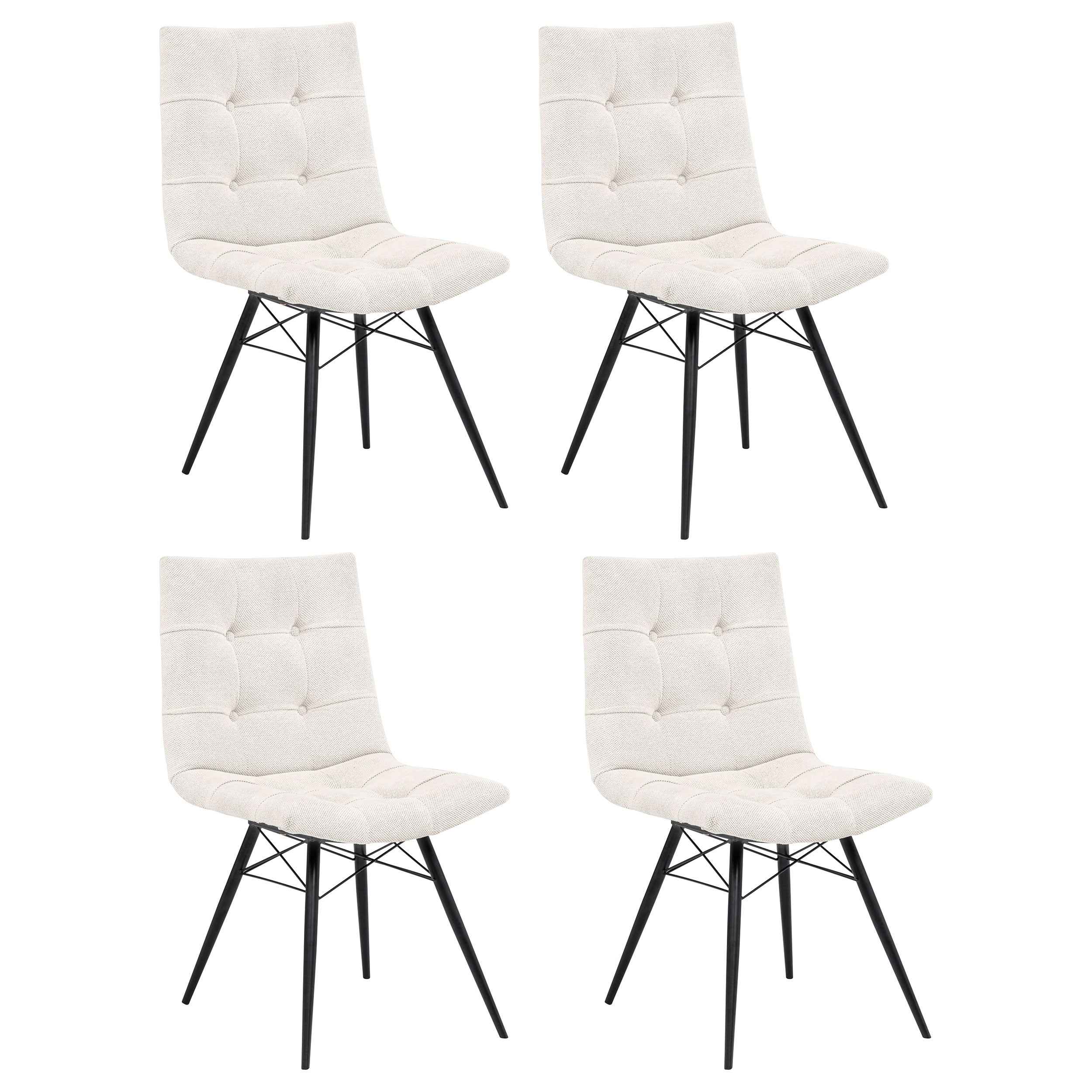 Aiken Saddle/Stone White Fabric Upholstered Dining Side Chair (Set of 4)