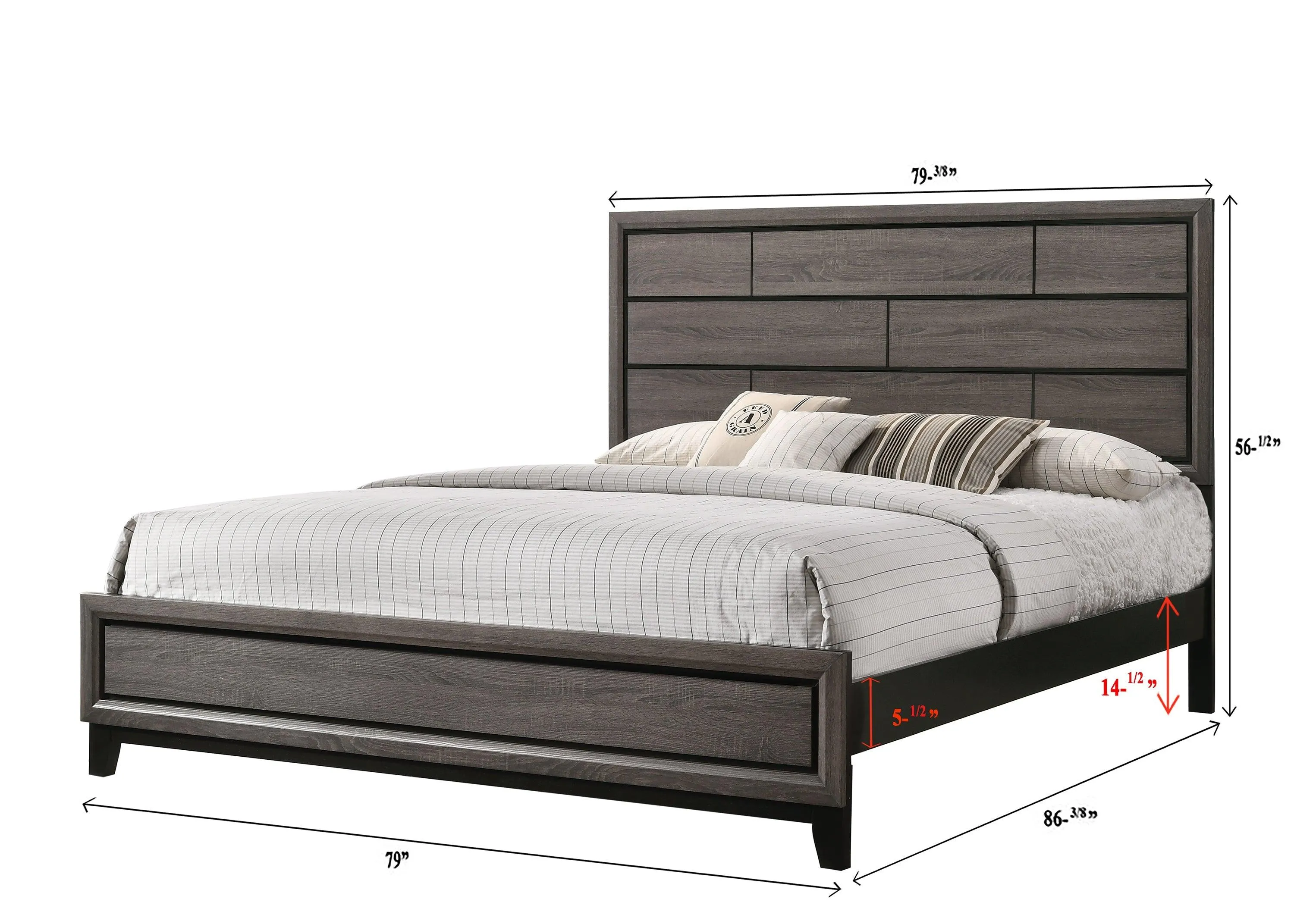 Akerson Gray King Panel Bed - Image 5