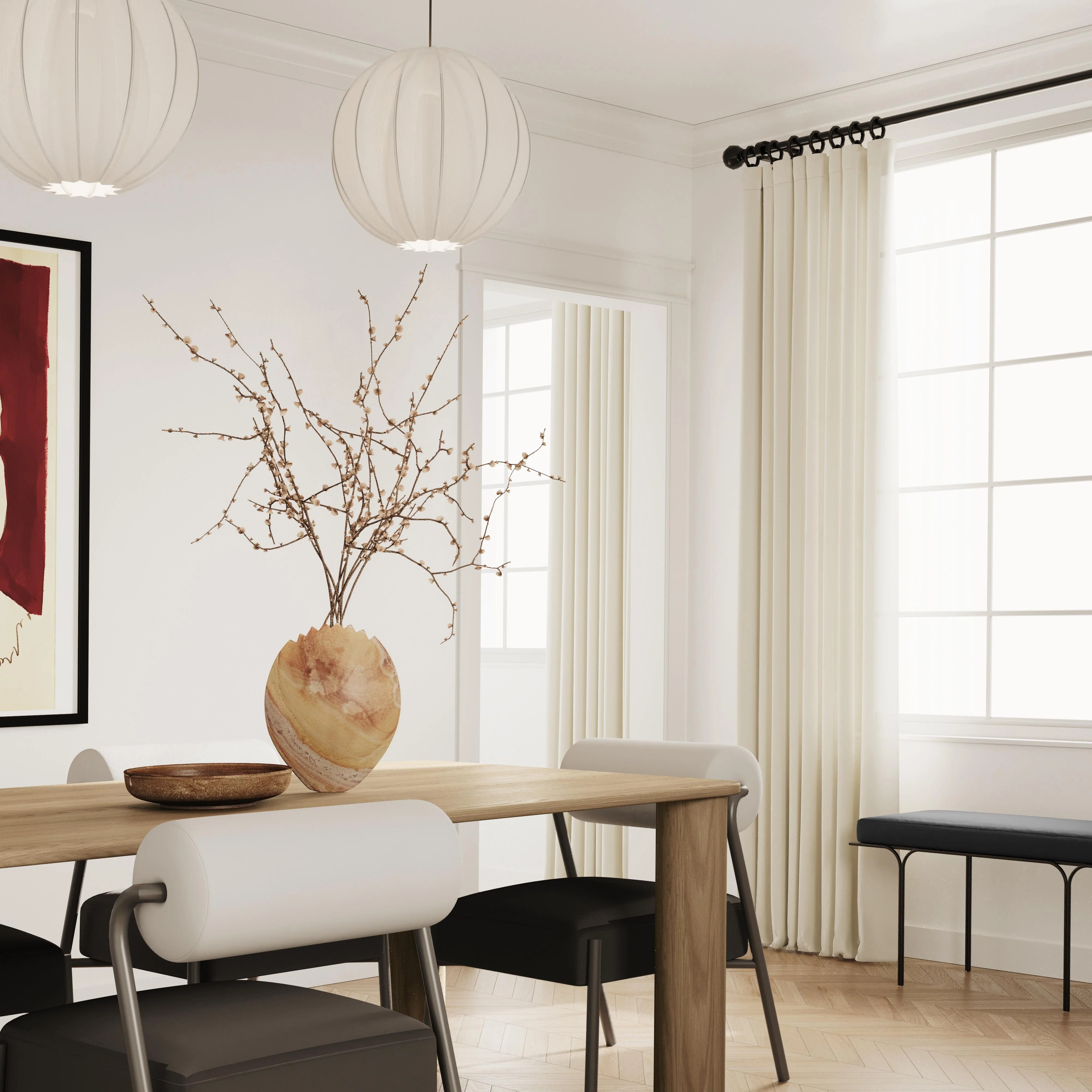 Akola Oak 106" Rectangular Dining Table - Image 2