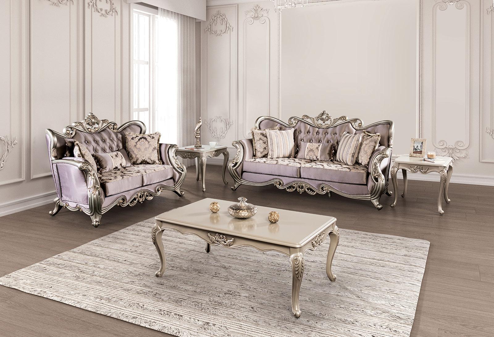 Albacete Champagne/Purple Loveseat - Image 6