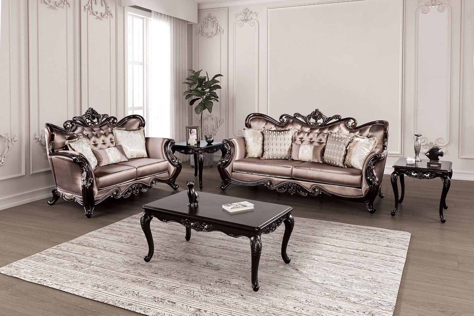 Albacete Dark Cherry/Brown Sofa - Image 2