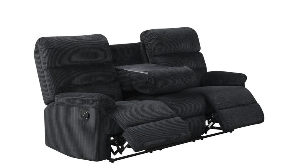 Albert Black Cord 3-Piece Reclining Living Room Set - Image 2