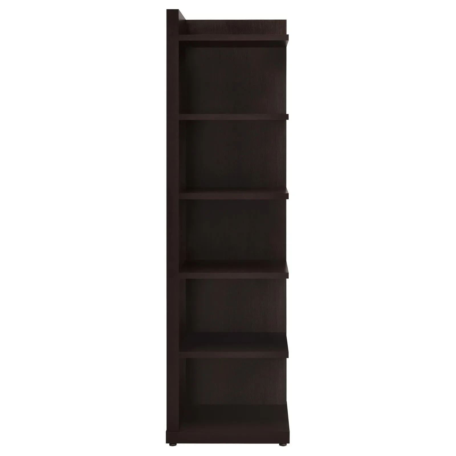 Alder Cappuccino 71-inch 6-shelf Corner Bookcase - Image 7