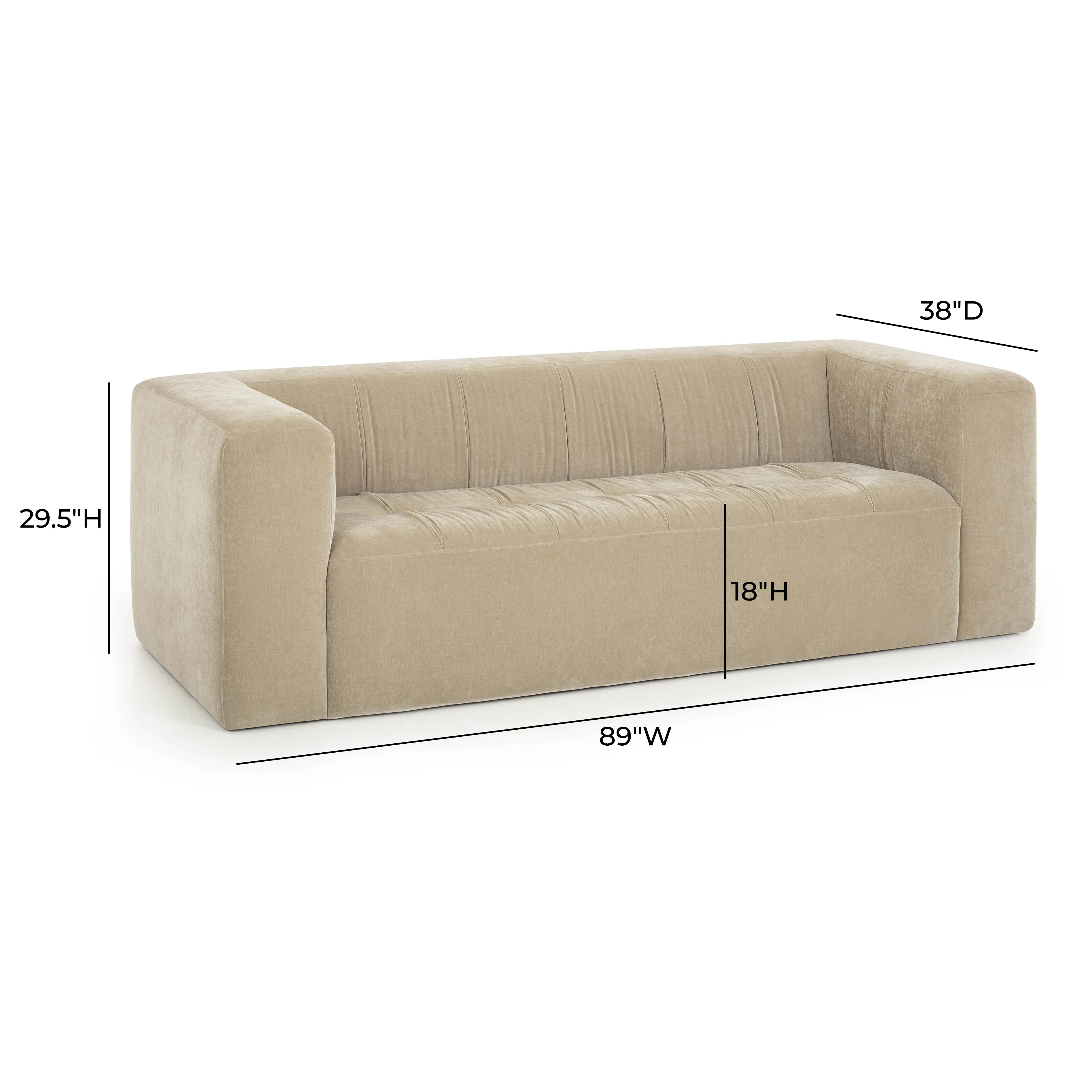 Alder 89" Upcycled Chenille Sofa - Image 8