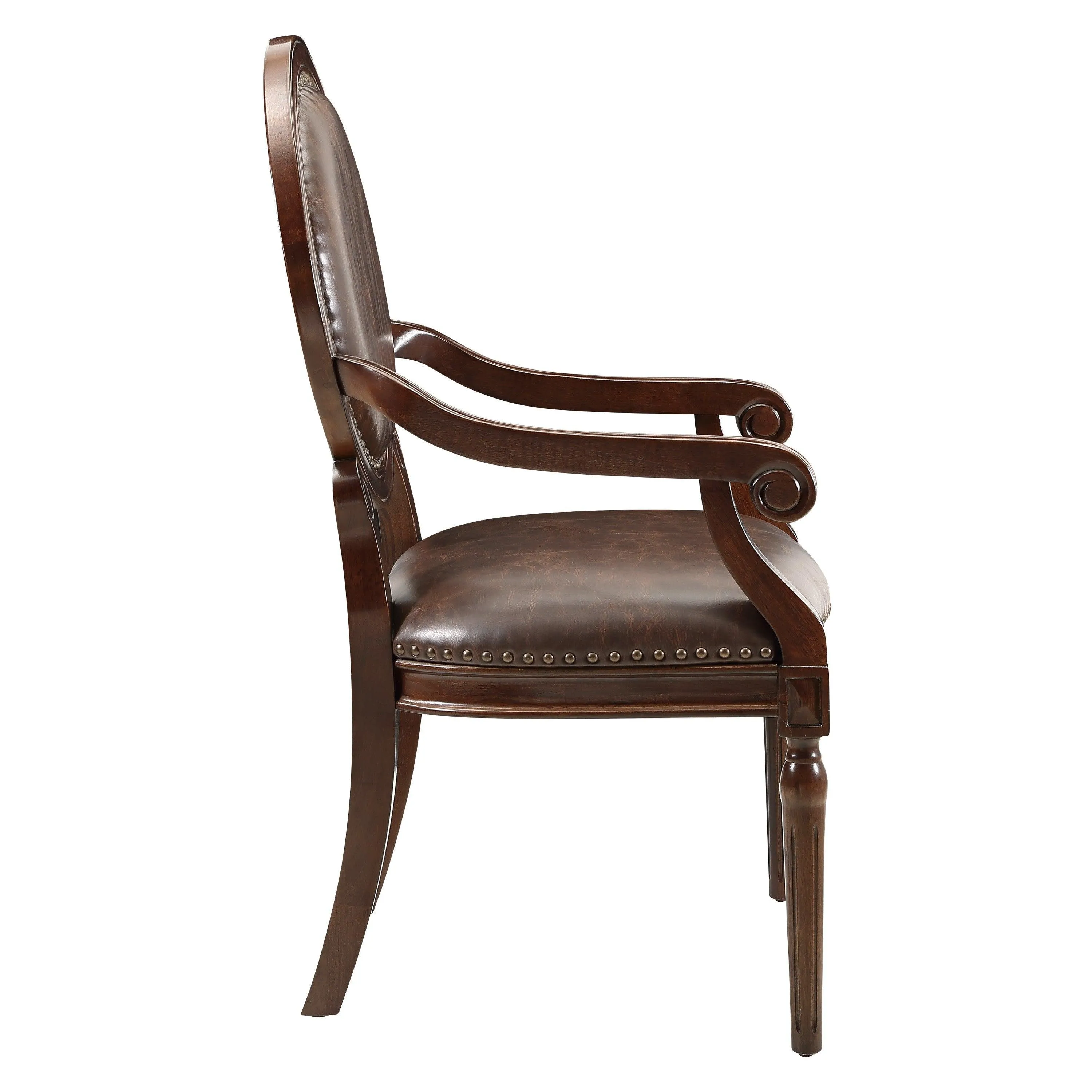 Aldermont Dark Brown Faux Leather Desk Chair - Image 4