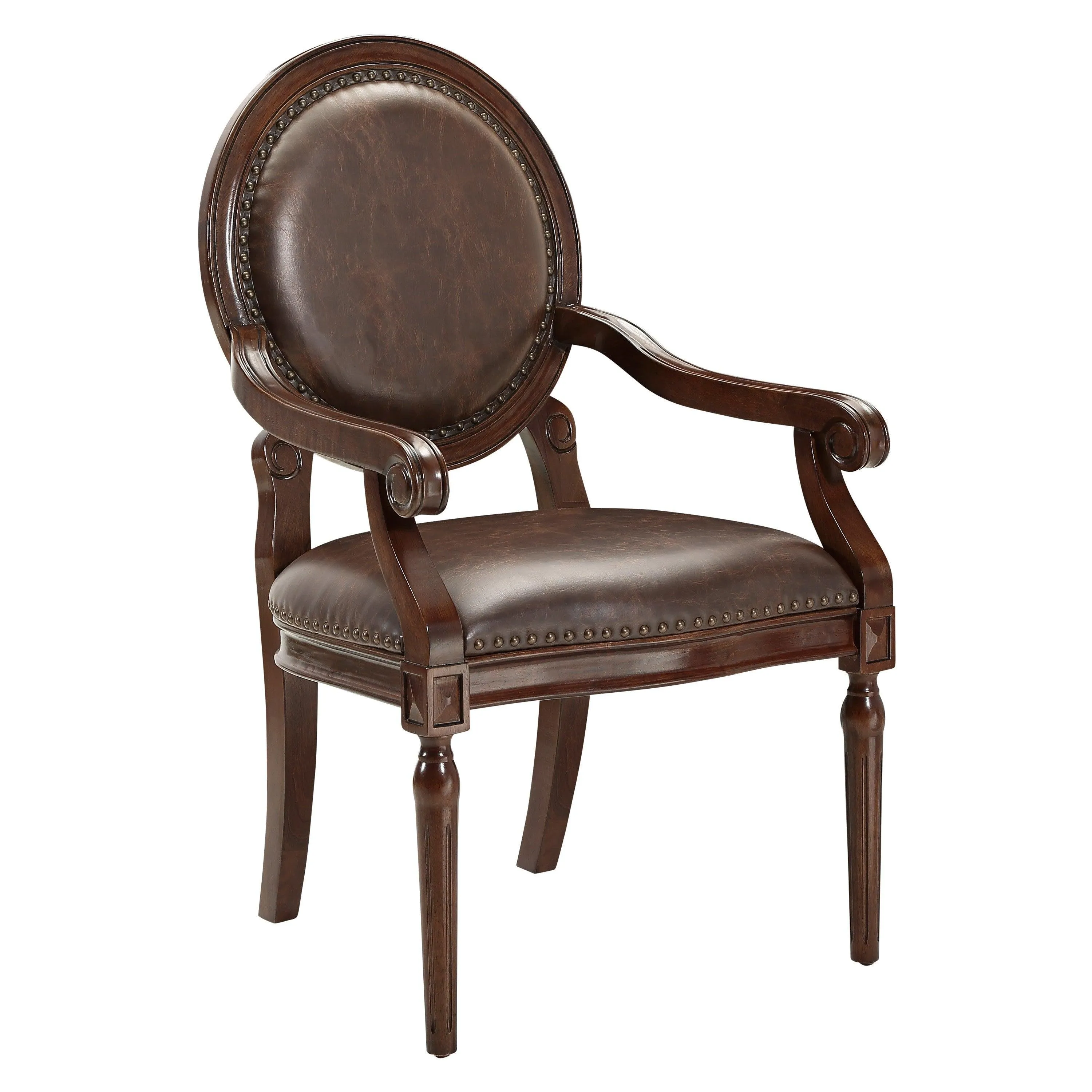 Aldermont Dark Brown Faux Leather Desk Chair - Image 6