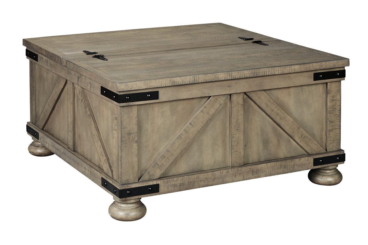 Aldwin Gray Coffee Table With Storage - Image 3