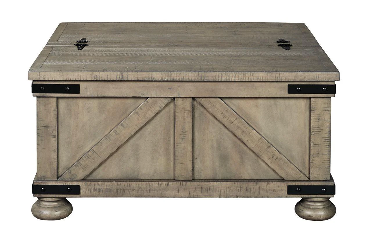 Aldwin Gray Coffee Table With Storage - Image 4