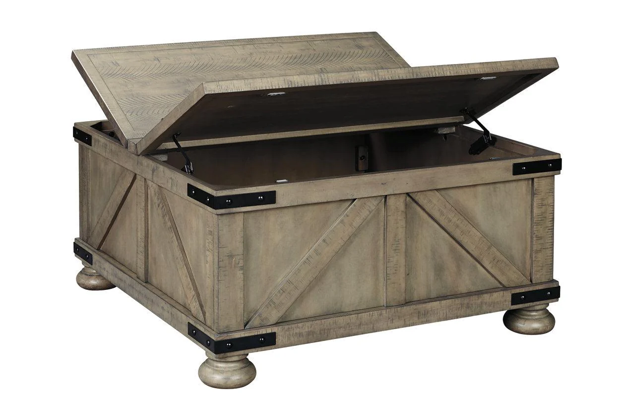 Aldwin Gray Coffee Table With Storage - Image 5