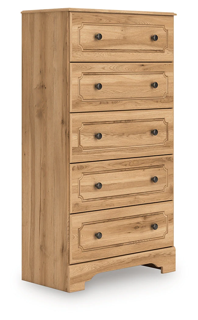 Aleaport Warm Brown Five Drawer Chest