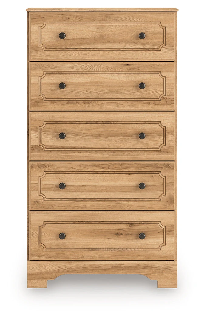 Aleaport Warm Brown Five Drawer Chest - Image 5