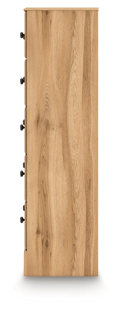 Aleaport Warm Brown Five Drawer Chest - Image 6