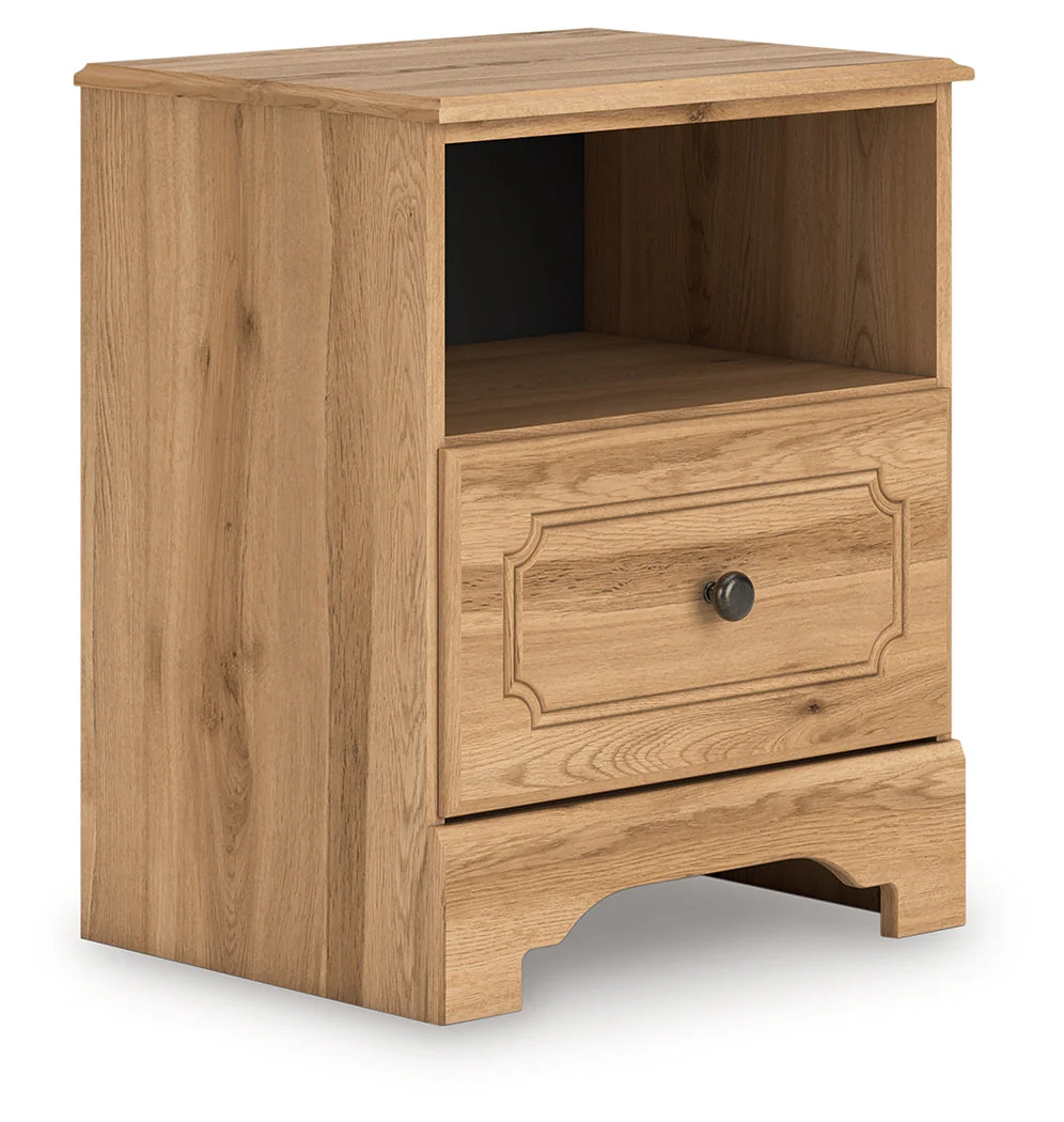 Aleaport Warm Brown King Panel Bed, Dresser, Mirror and Nightstand - Image 17
