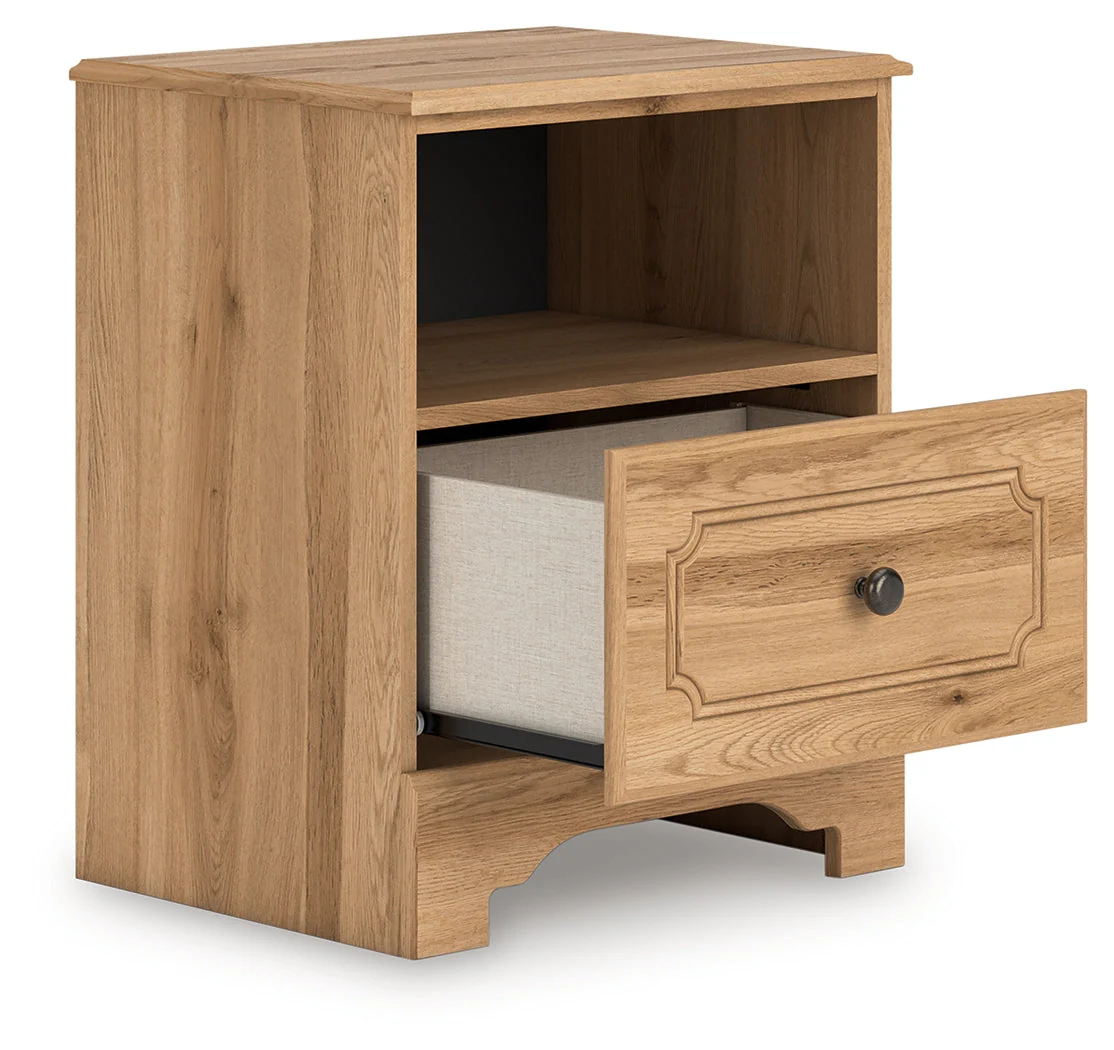 Aleaport Warm Brown King Panel Bed, Dresser, Mirror and Nightstand - Image 18