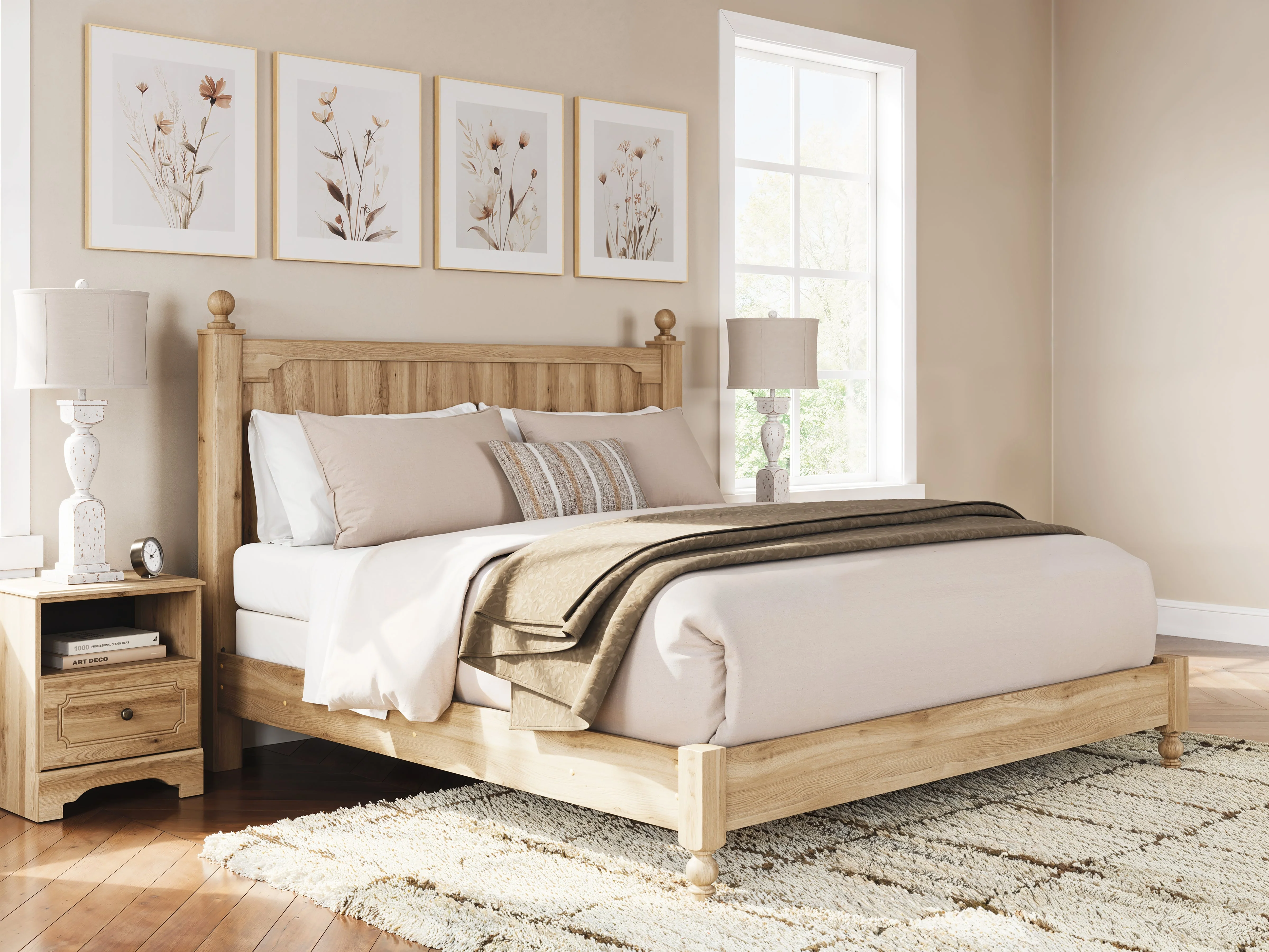 Aleaport Warm Brown King Panel Bed, Dresser, Mirror and Nightstand - Image 24