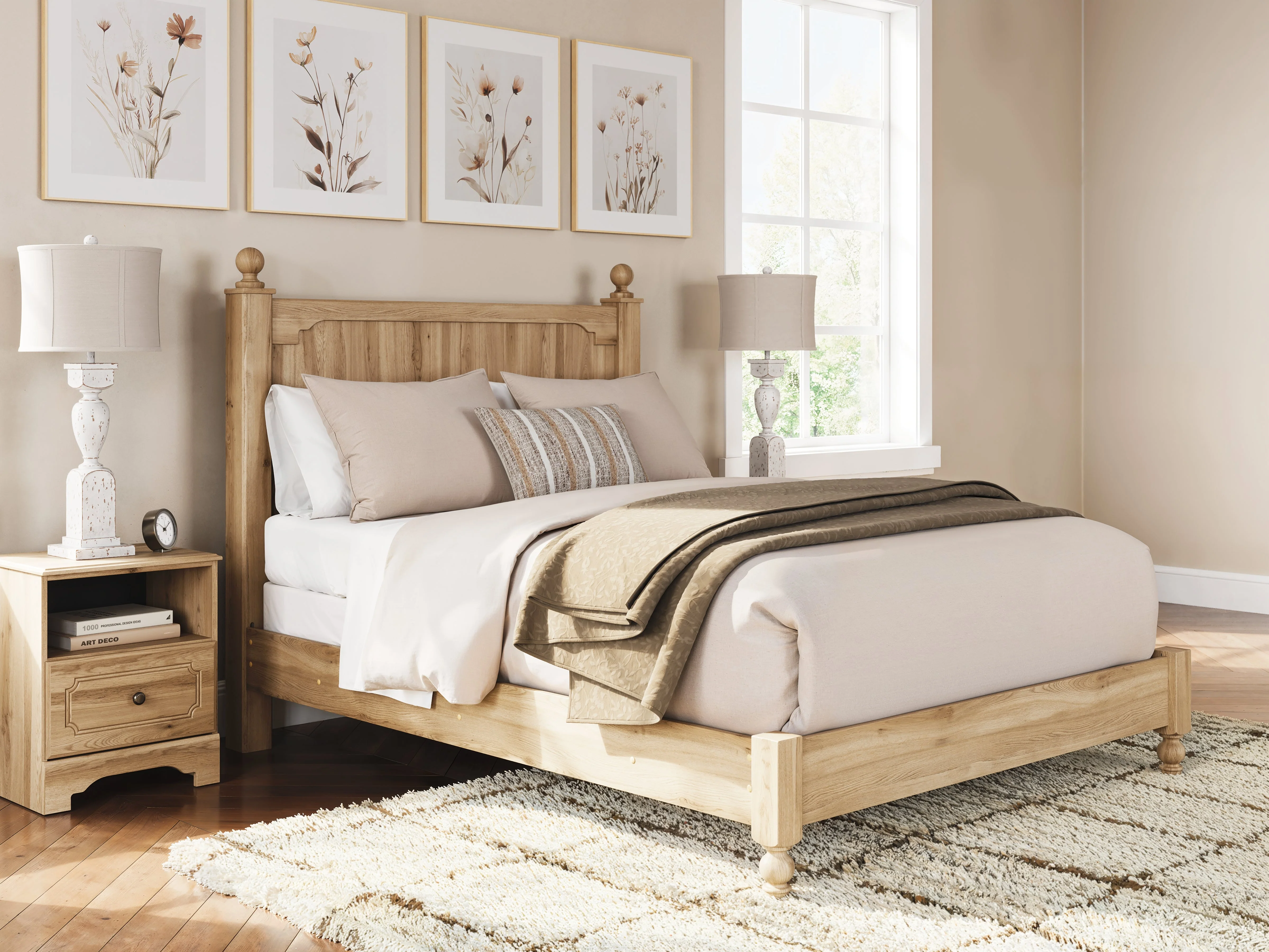 Aleaport Warm Brown Queen Panel Bed, Dresser, Mirror and Nightstand - Image 24