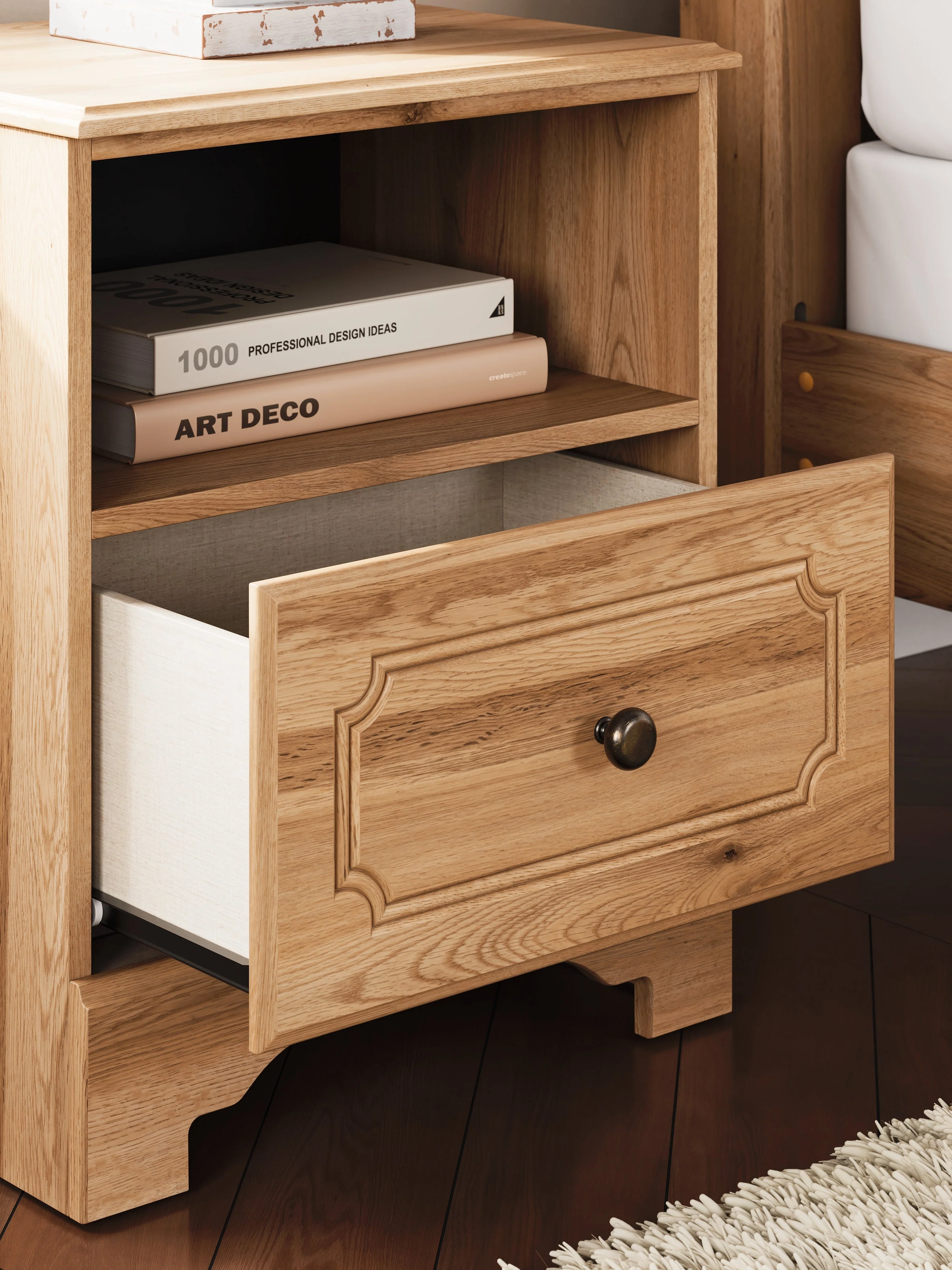 Aleaport Warm Brown Queen Panel Bed, Dresser, Mirror and Nightstand - Image 25