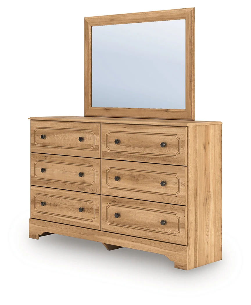 Aleaport Warm Brown Queen Panel Bed, Dresser, Mirror and Nightstand - Image 8