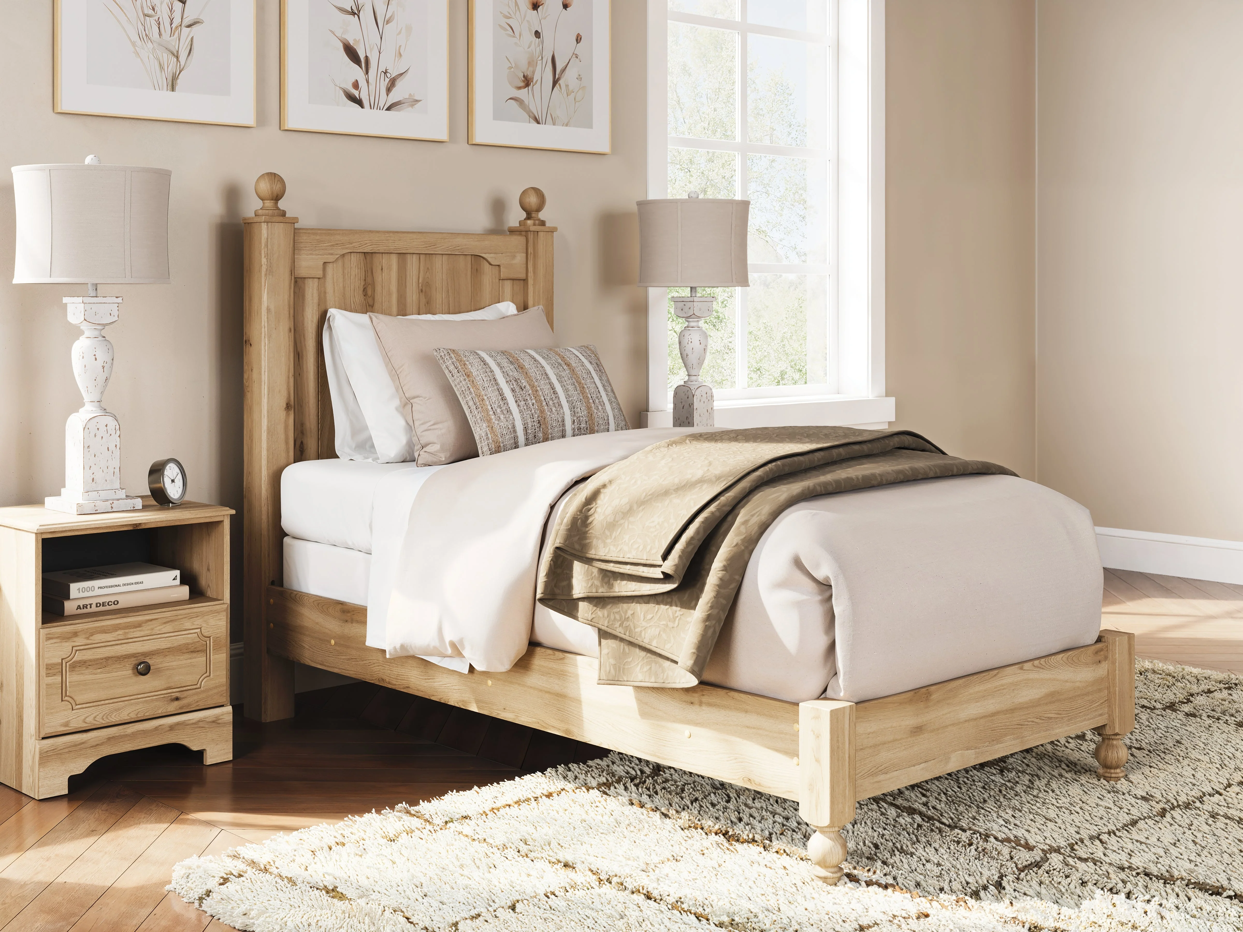 Aleaport Warm Brown Twin Panel Bed - Image 8