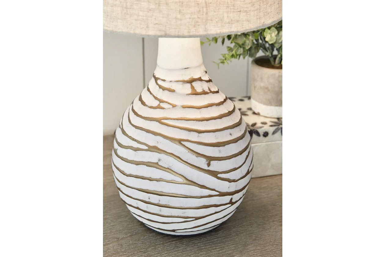 Aleela White/Gold Finish Table Lamp - Image 2