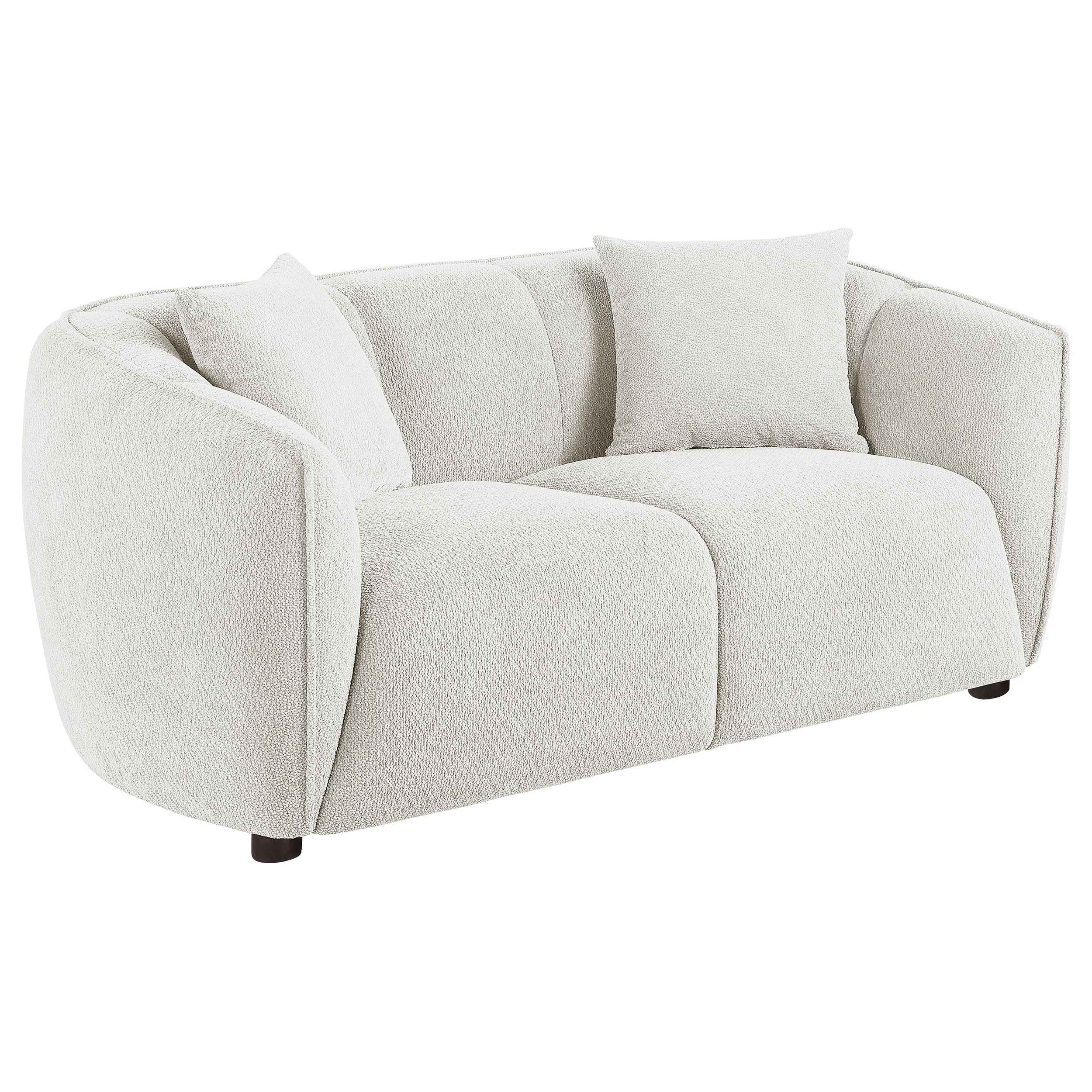 Aleisha Ivory 3-piece Chenille Upholstered Sofa Set - Image 4