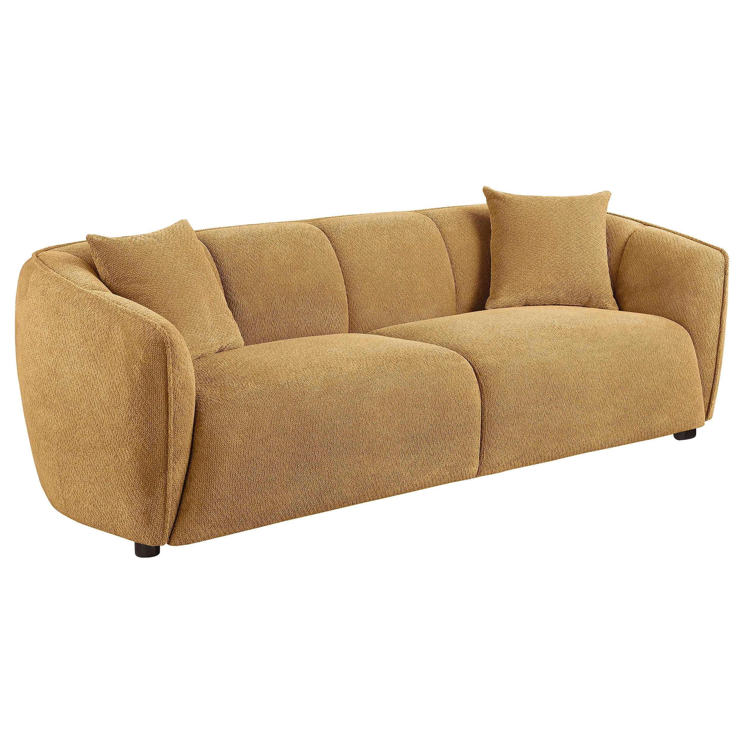 Aleisha Mustard Yellow 2-piece Chenille Upholstered Sofa Set - Image 2