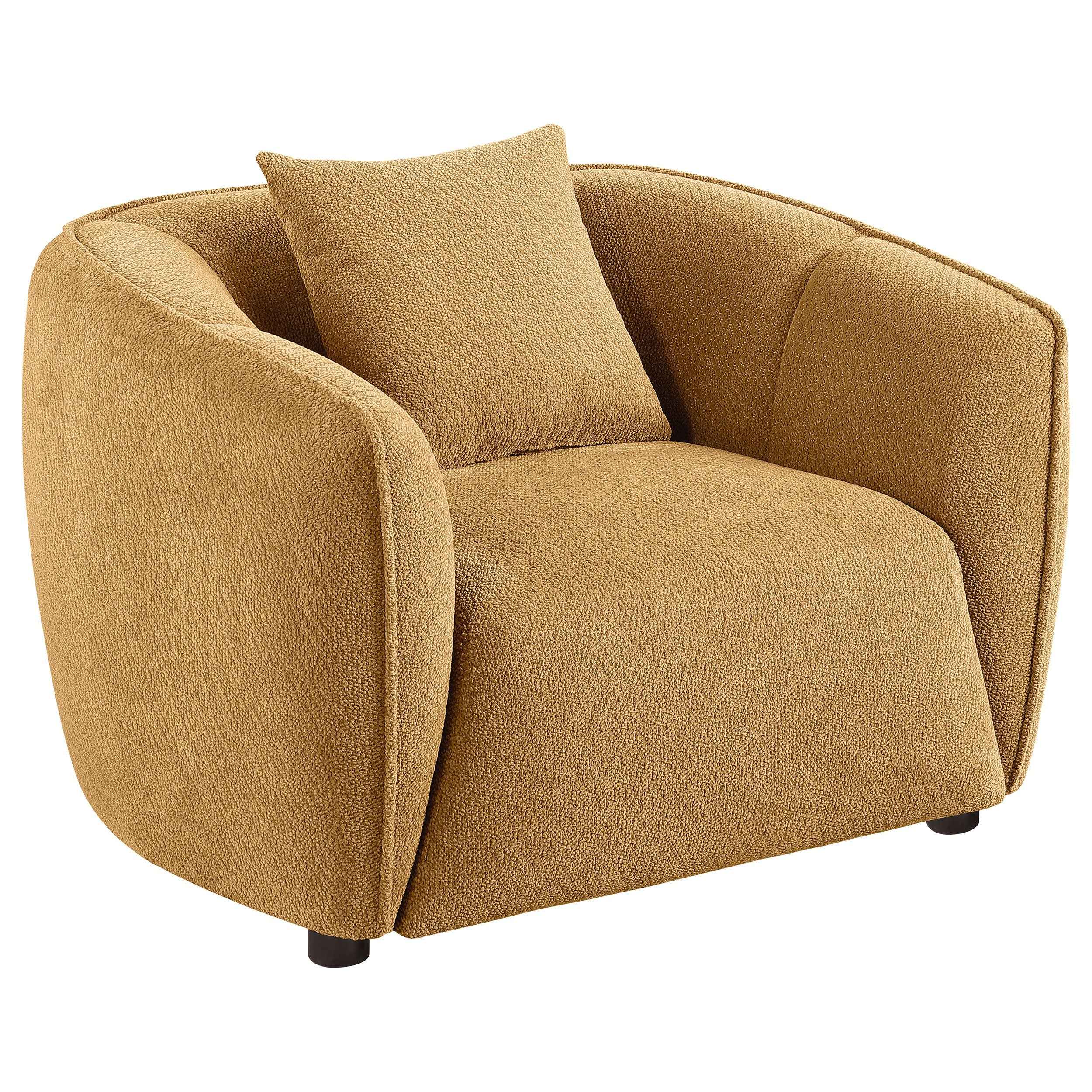 Aleisha Mustard Yellow Chenille Upholstered Accent Chair