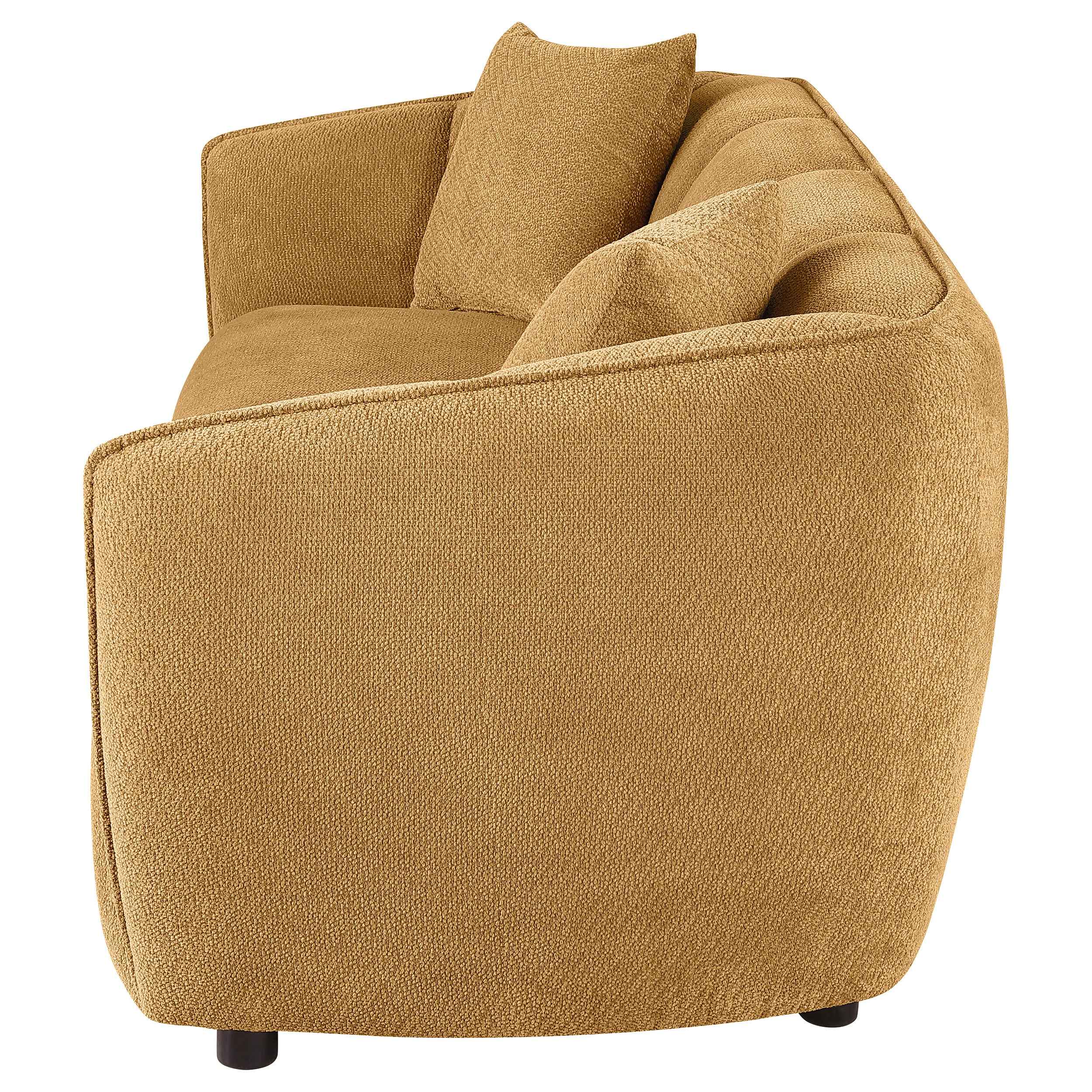 Aleisha Mustard Yellow Chenille Upholstered Sofa - Image 4