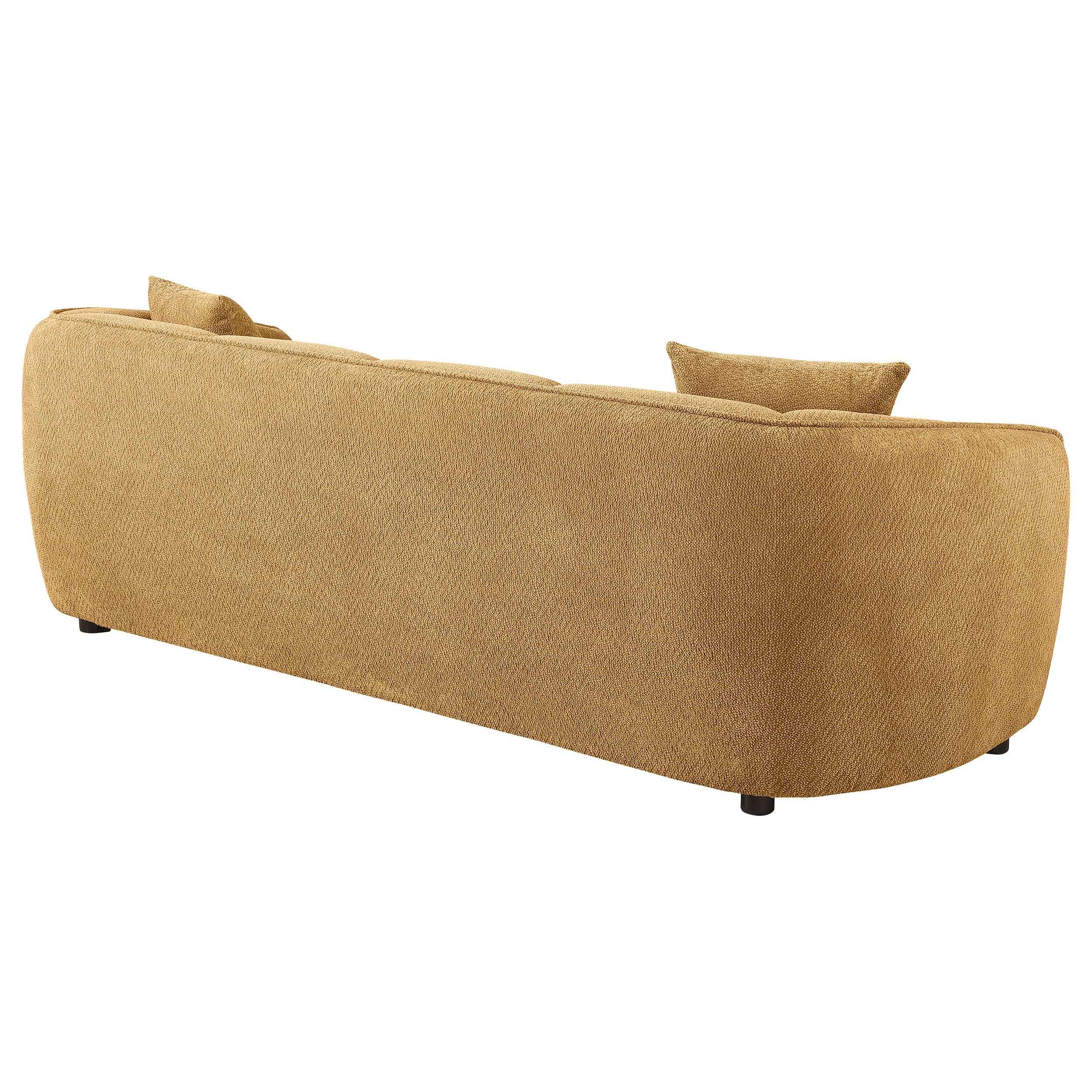 Aleisha Mustard Yellow Chenille Upholstered Sofa - Image 6