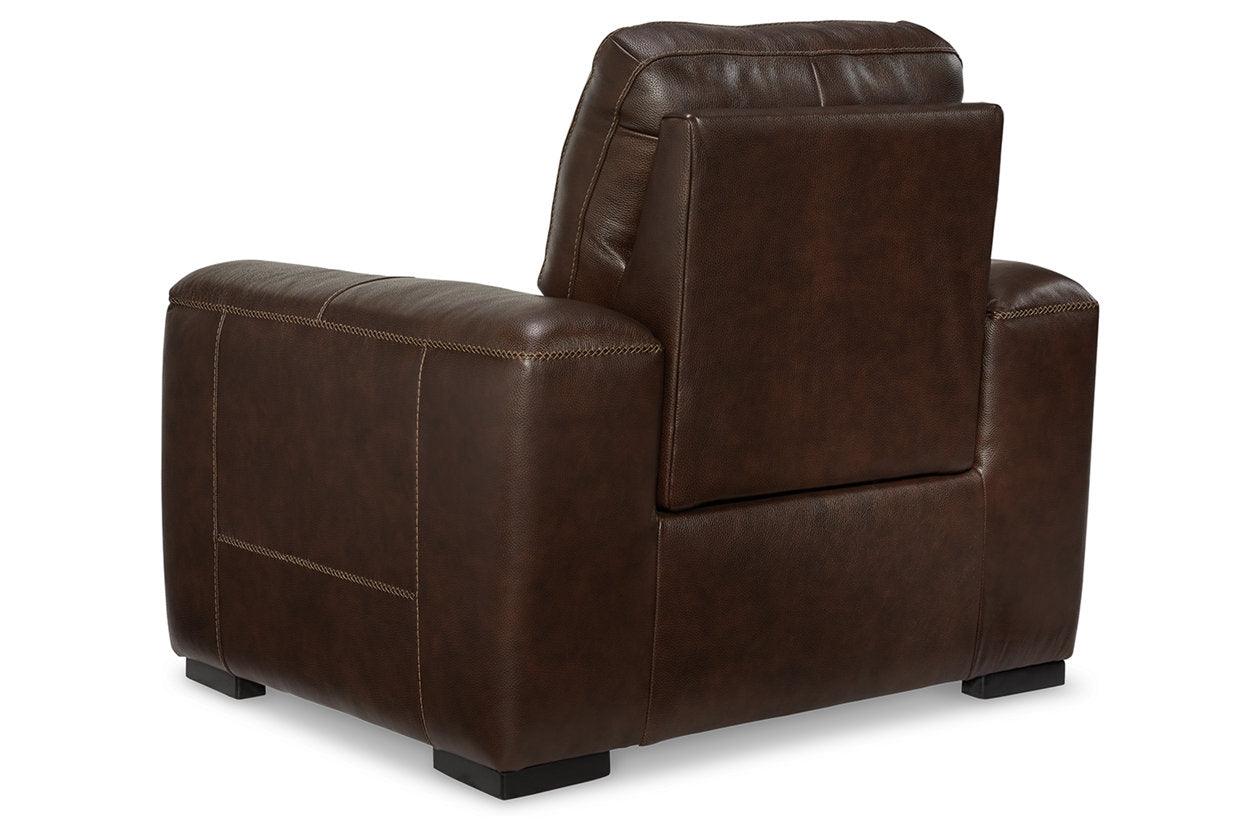 Alessandro Walnut Oversized Dual Power Leather Recliner - Image 6
