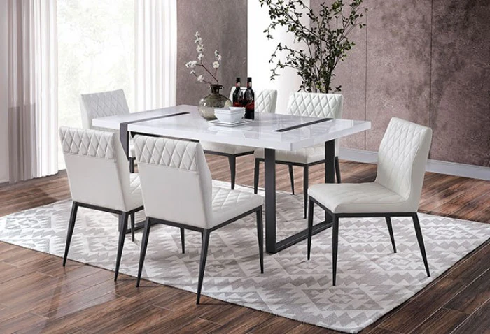 Alessia White/Black 7-Piece Dining Room Set