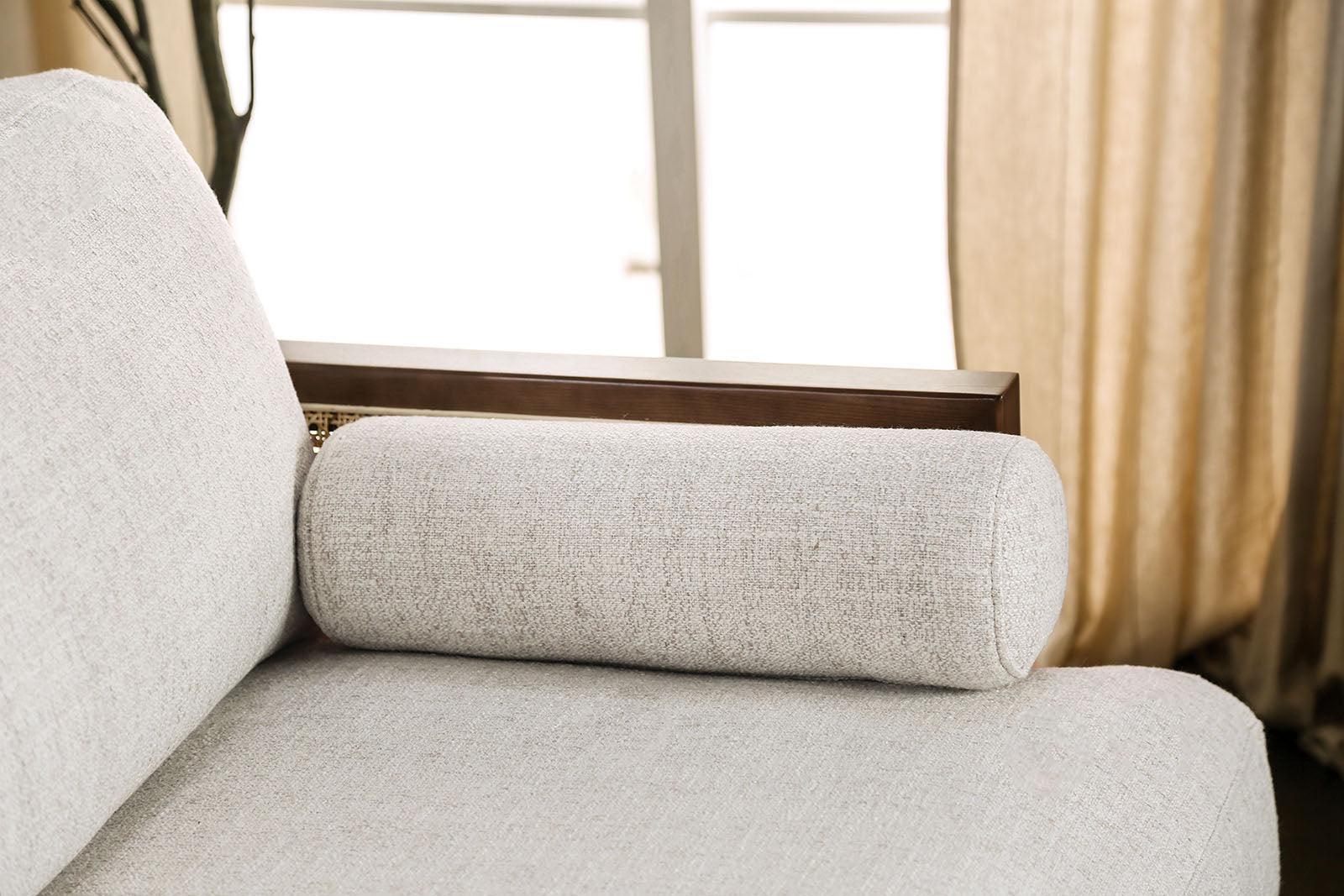 Alesund Beige/Walnut Loveseat - Image 2