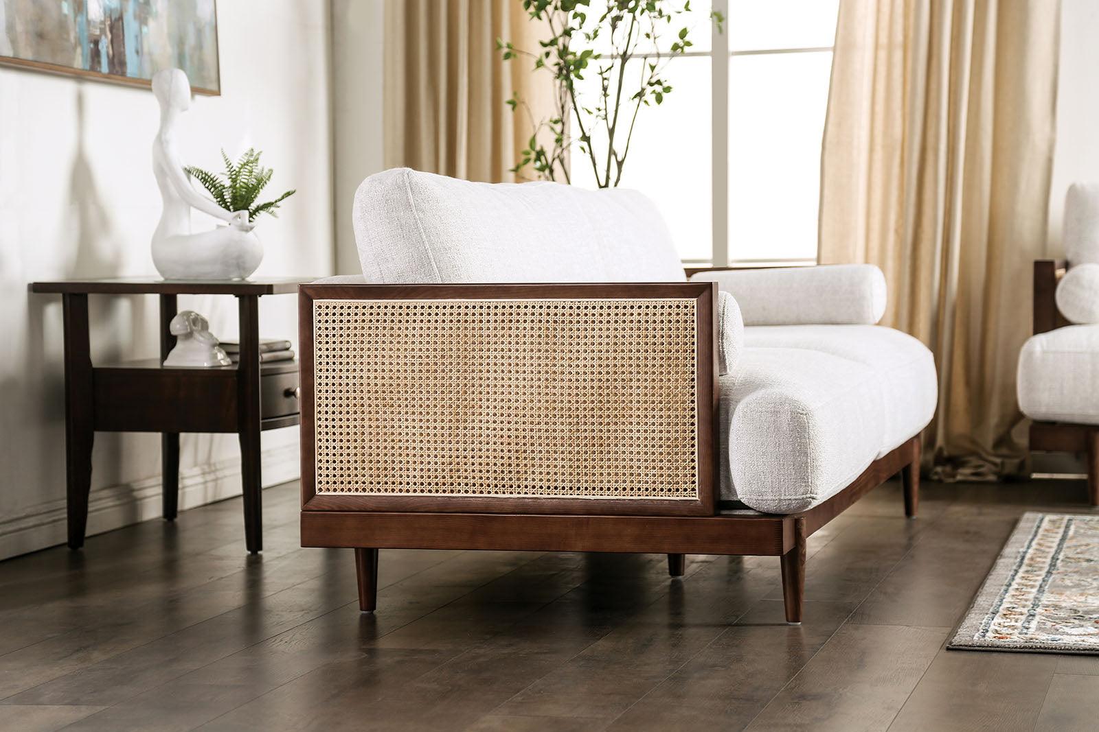 Alesund Beige/Walnut Loveseat - Image 4