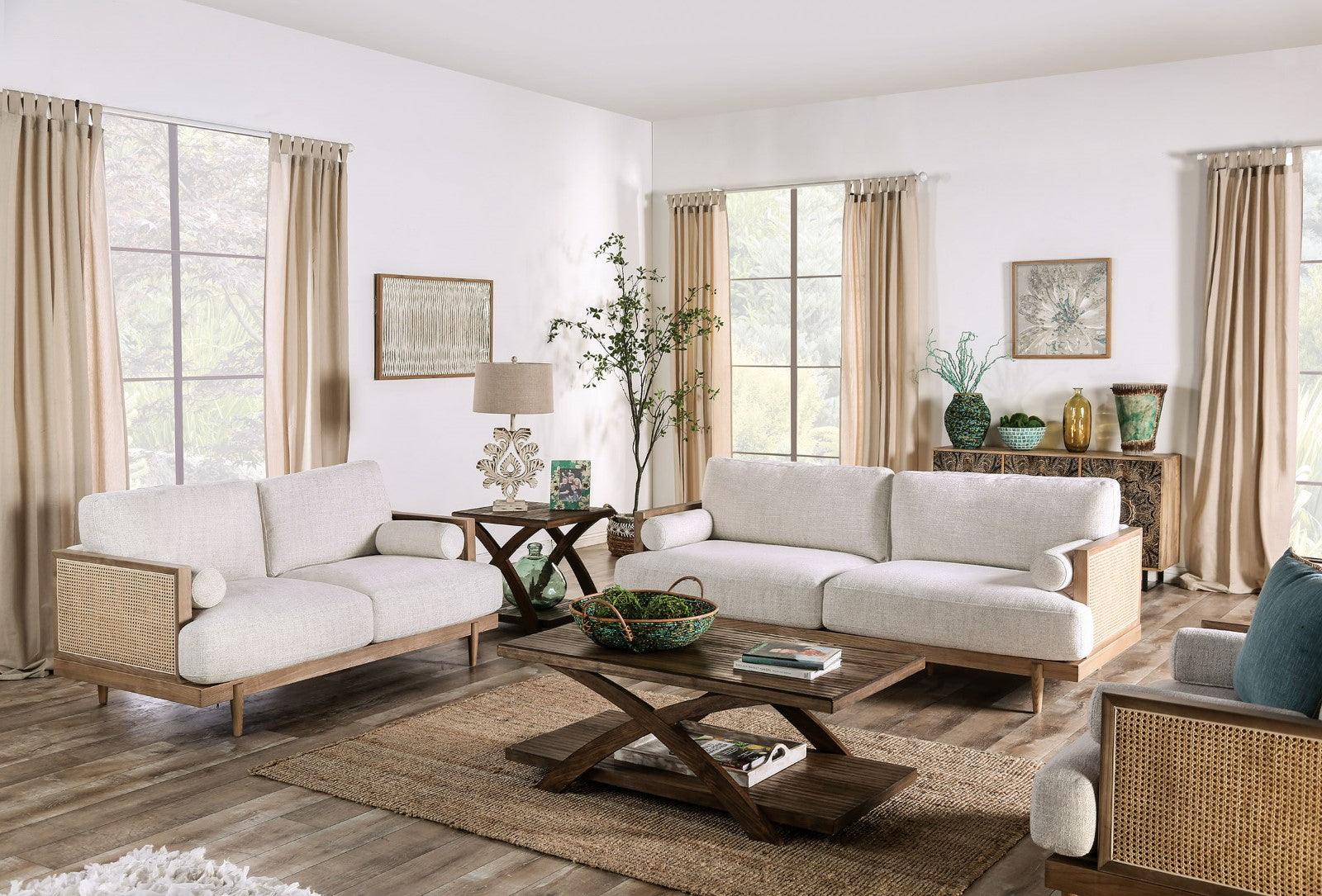 Alesund Light Oak/Beige Loveseat - Image 2