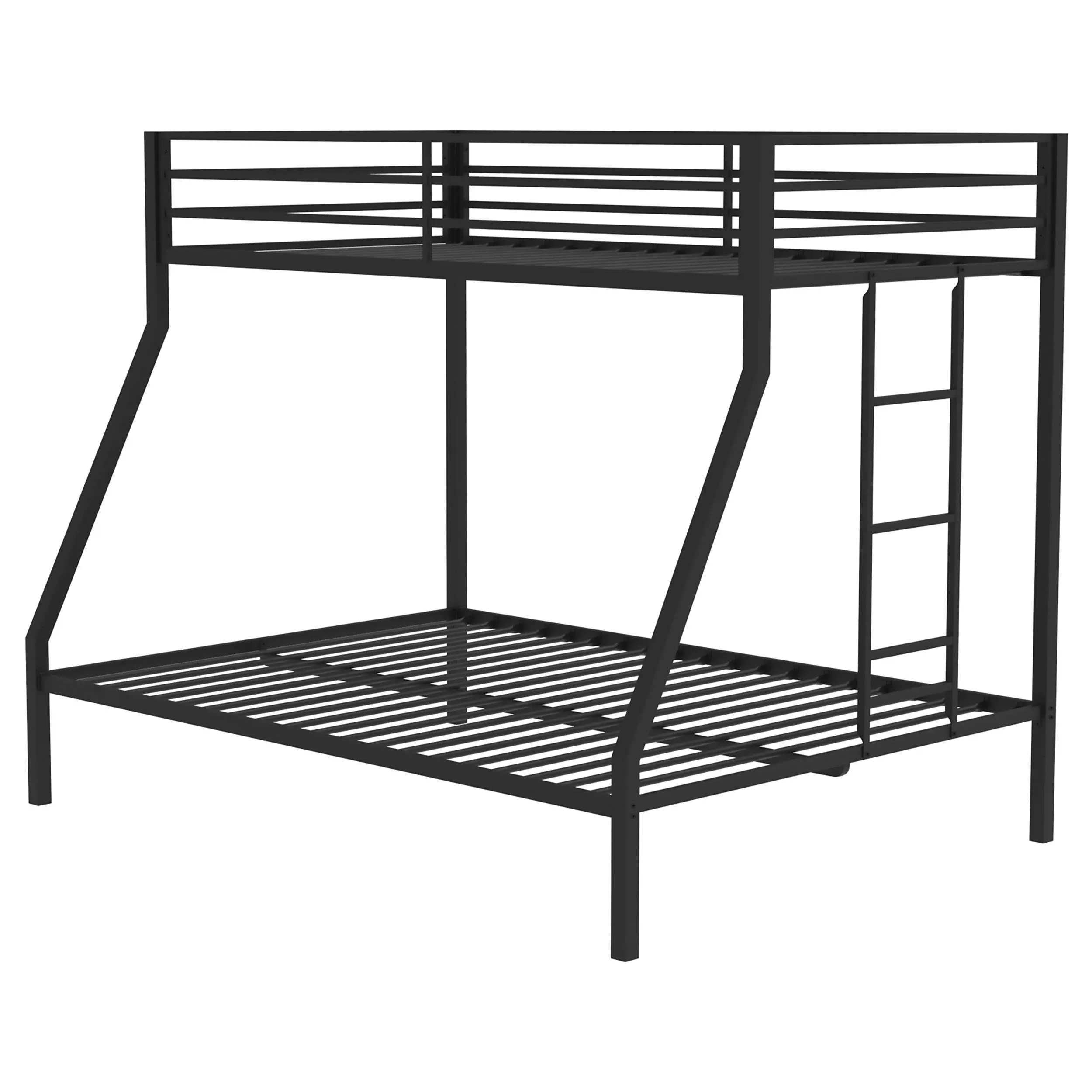 Alevera Metal Twin Over Full Bunk Bed with Ladder Black - Image 5